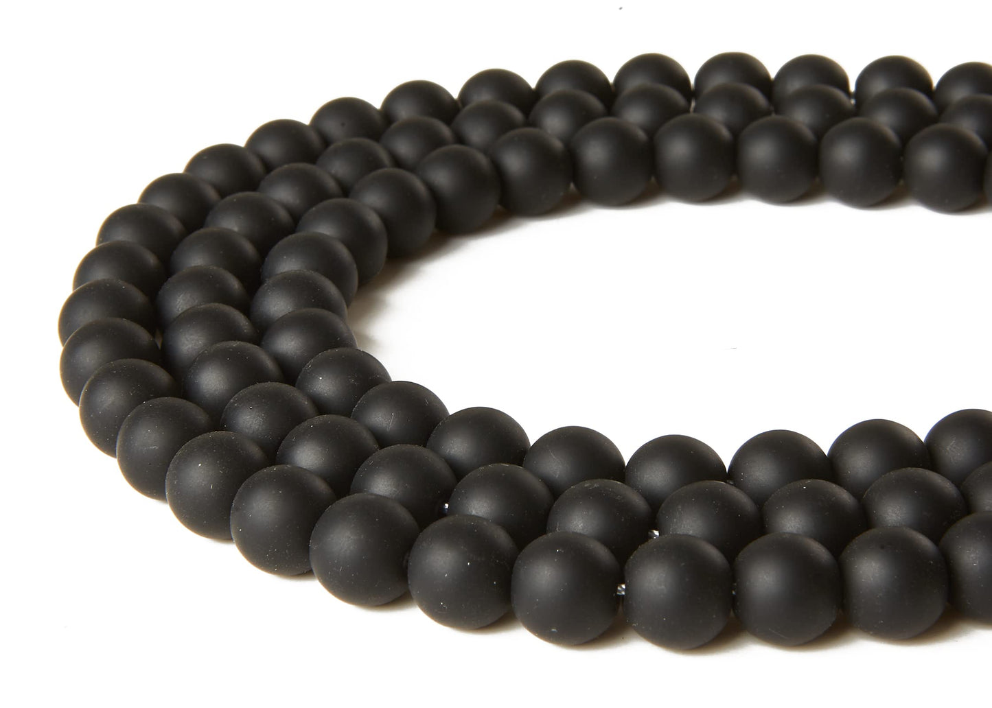 100pcs 10mm Matte Black Beads Natural Gemstone Beads Round Loose Beads for Jewelry Making