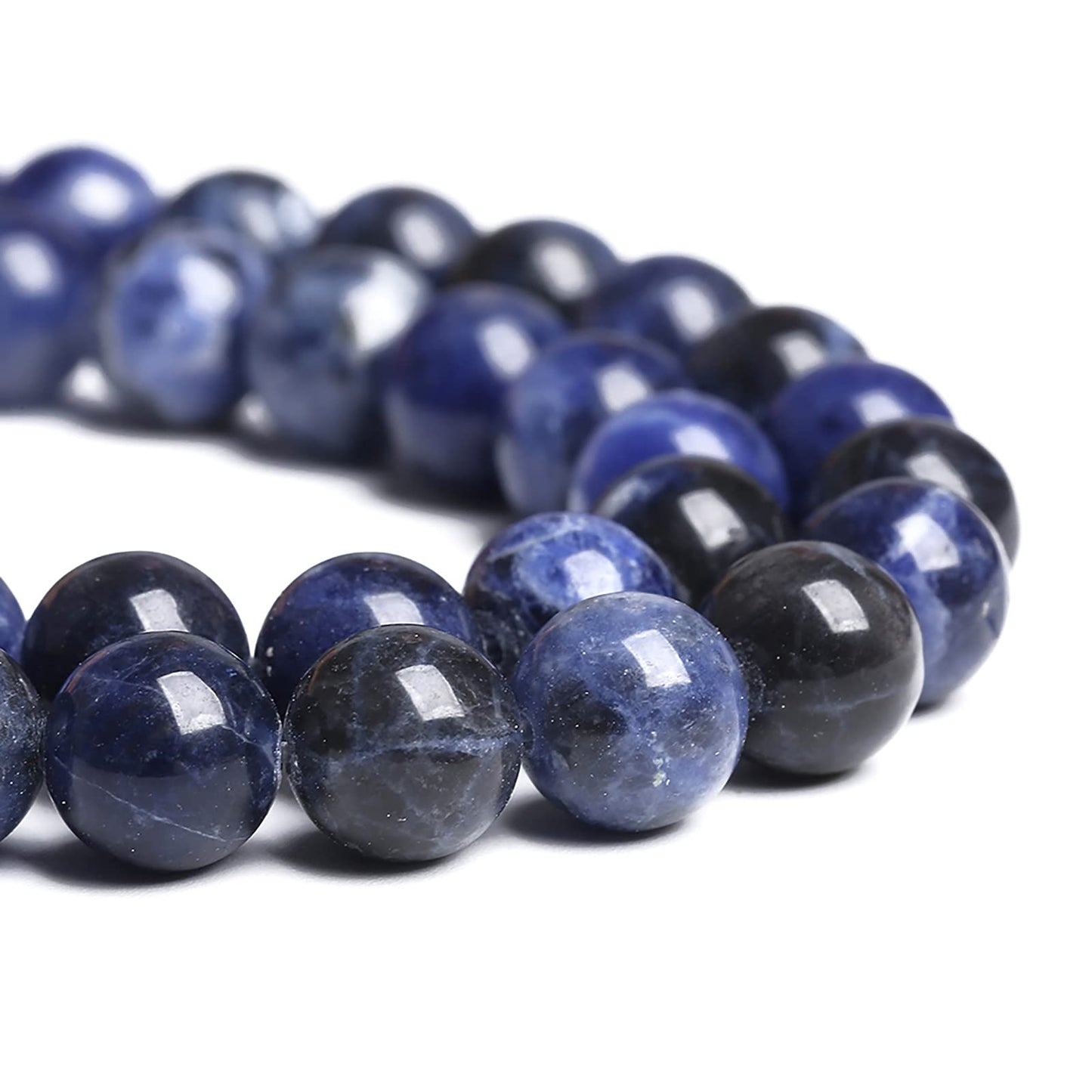 6MM 60PCS Natural Stone Deep Blue Sodalite Loose Beads for Jewelry Making DIY Bracelet Necklace