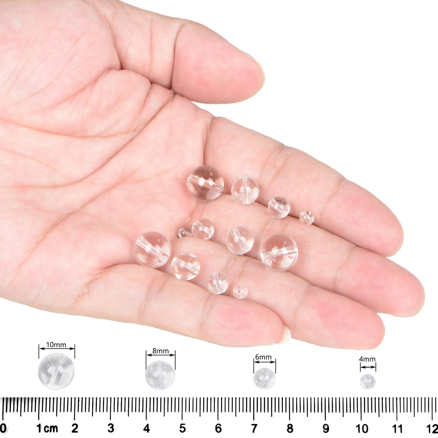 AD Beads Natural Gemstone Round Loose Beads 15" for Bracelet Necklace Earrings Jwelery Making Crafts DIY 3 (8mm, Clear Quartz)