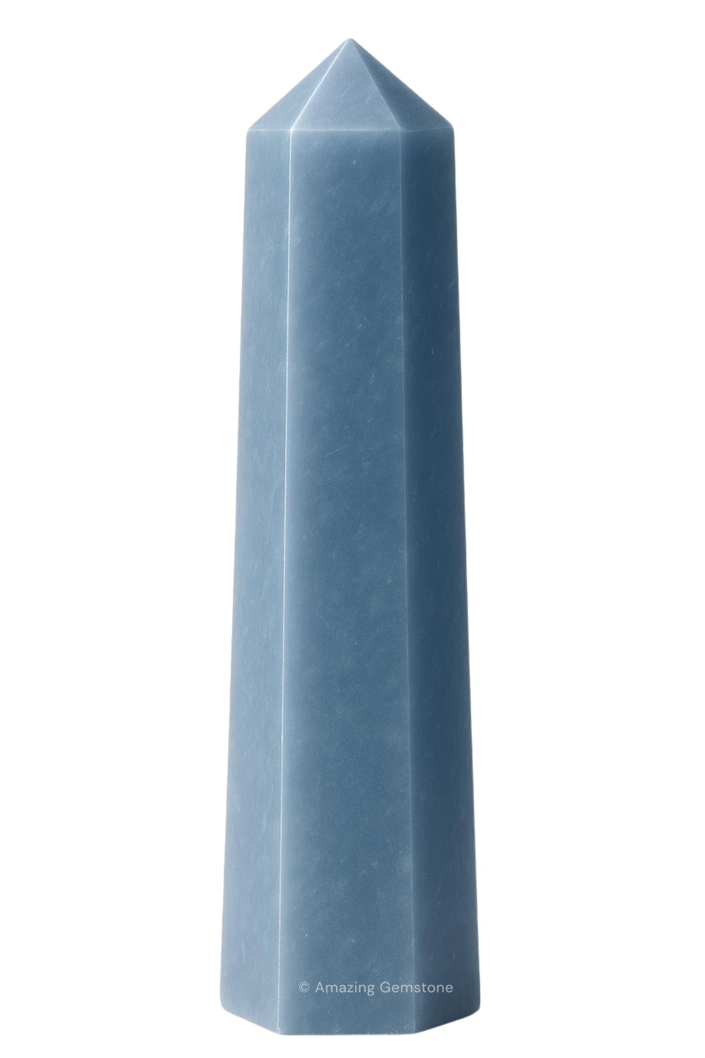 Amazing Gemstone Angelite Crystal Towers ~ Natural Healing Crystal Point Obelisk for Reiki Healing and Crystal Grid (3" to 4" INCH)