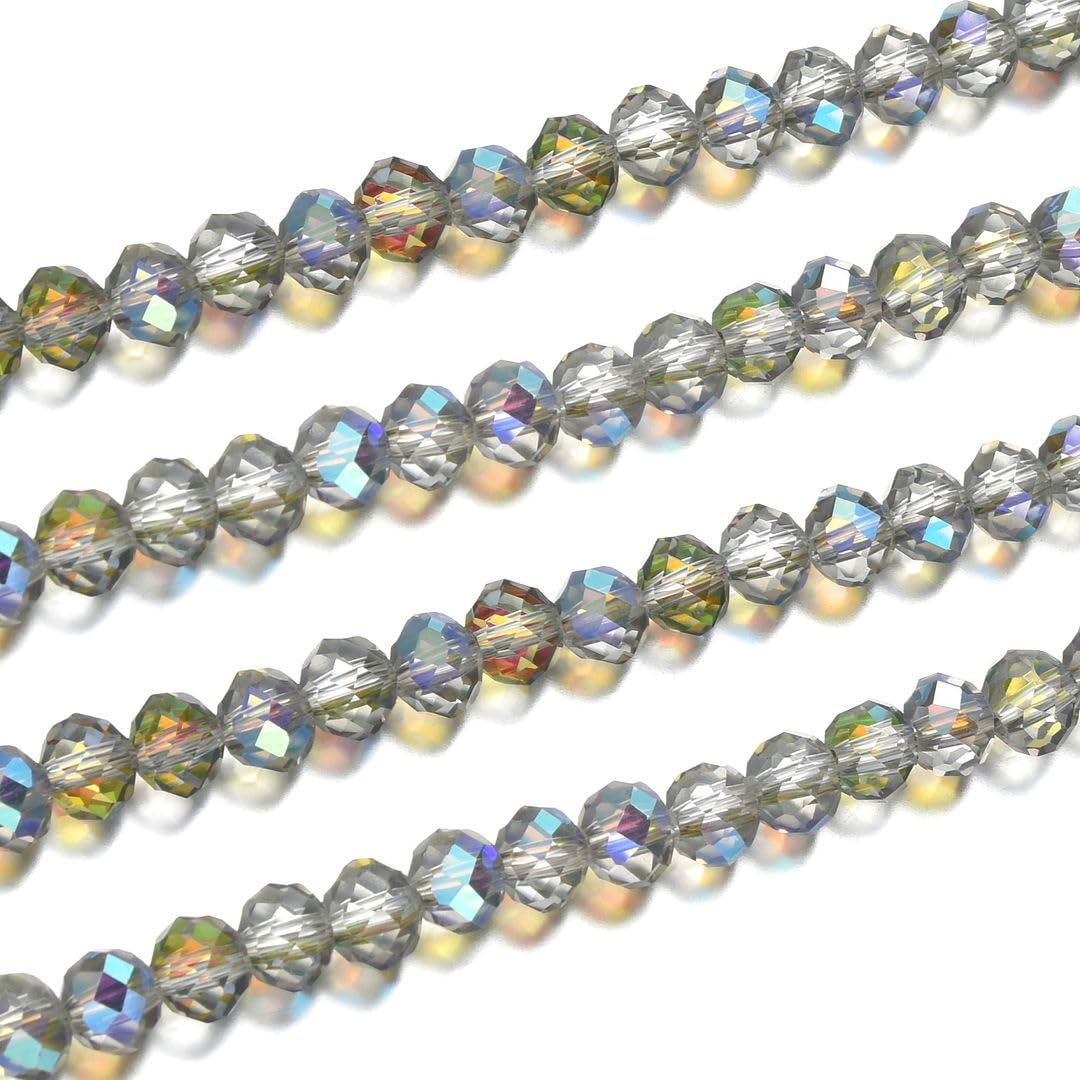 500pcs Czech Faceted Rondelle Crystal Glass Loose Beads 4mm Small Tiny Spacer Bulk Green Red Shimmer for DIY Craft Jewelry Making CCR437