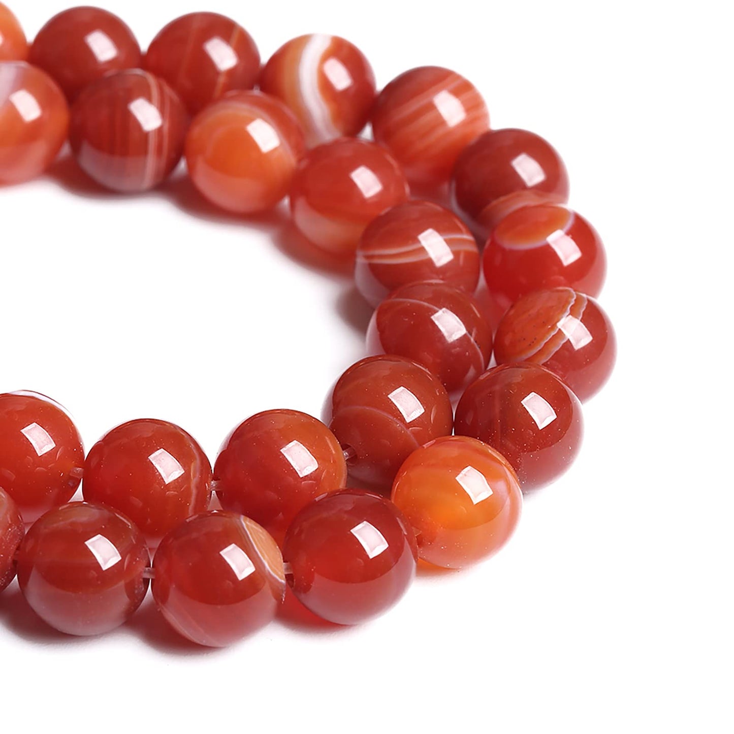 8MM 45PCS Natural Stone Red Agate Onyx Loose Beads for Jewelry Making DIY Bracelet Necklace