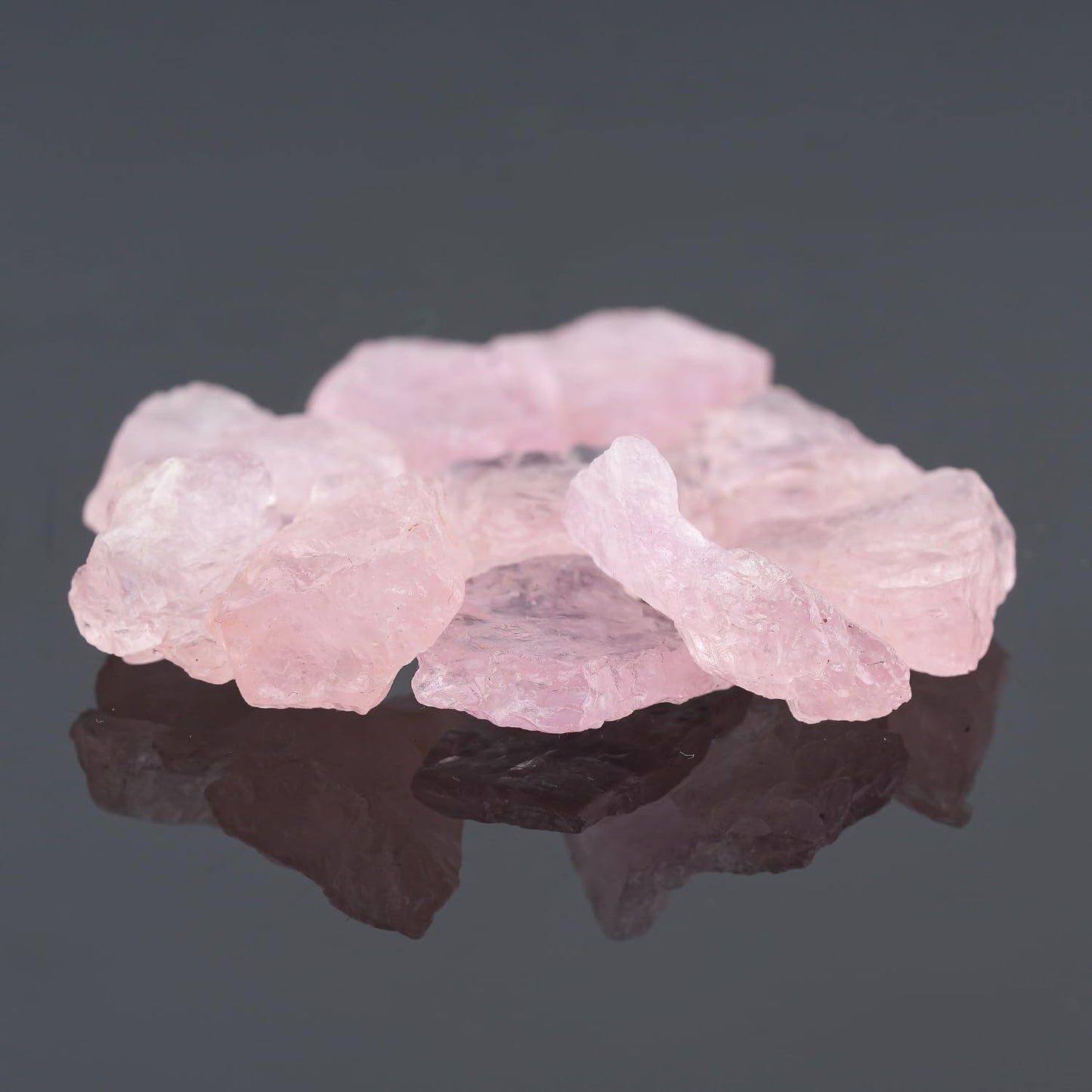 CRYSTALIS 10pcs Natural Morganite Raw Crystals, Loose Gemstone Wholesale Bulk Rough Jewelry Making Supply, Chakra Healing Stones, Wire Wrapping, DIY, Tumbling, Gem Collection (100 carats) (AAA+)
