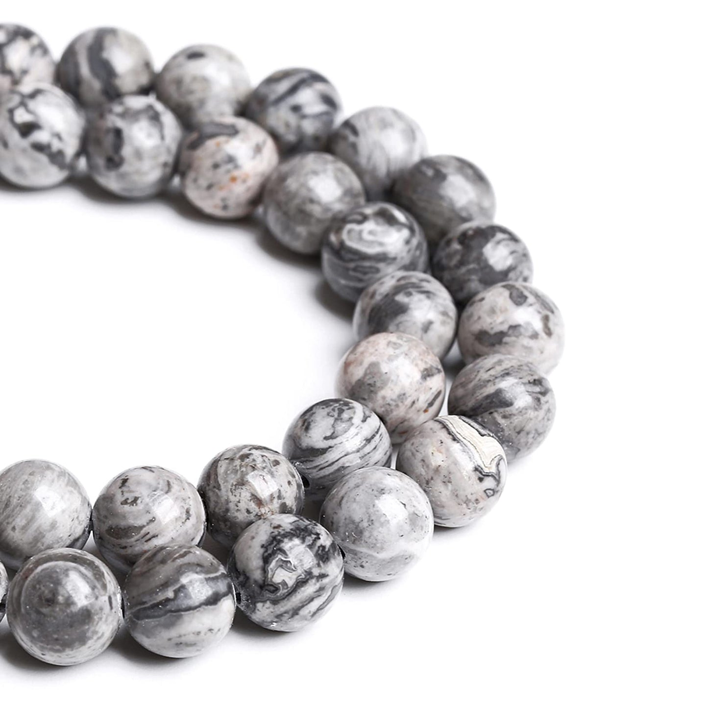 10MM 36PCS Natural Stone Map Jasper Loose Beads for Jewelry Making DIY Bracelet