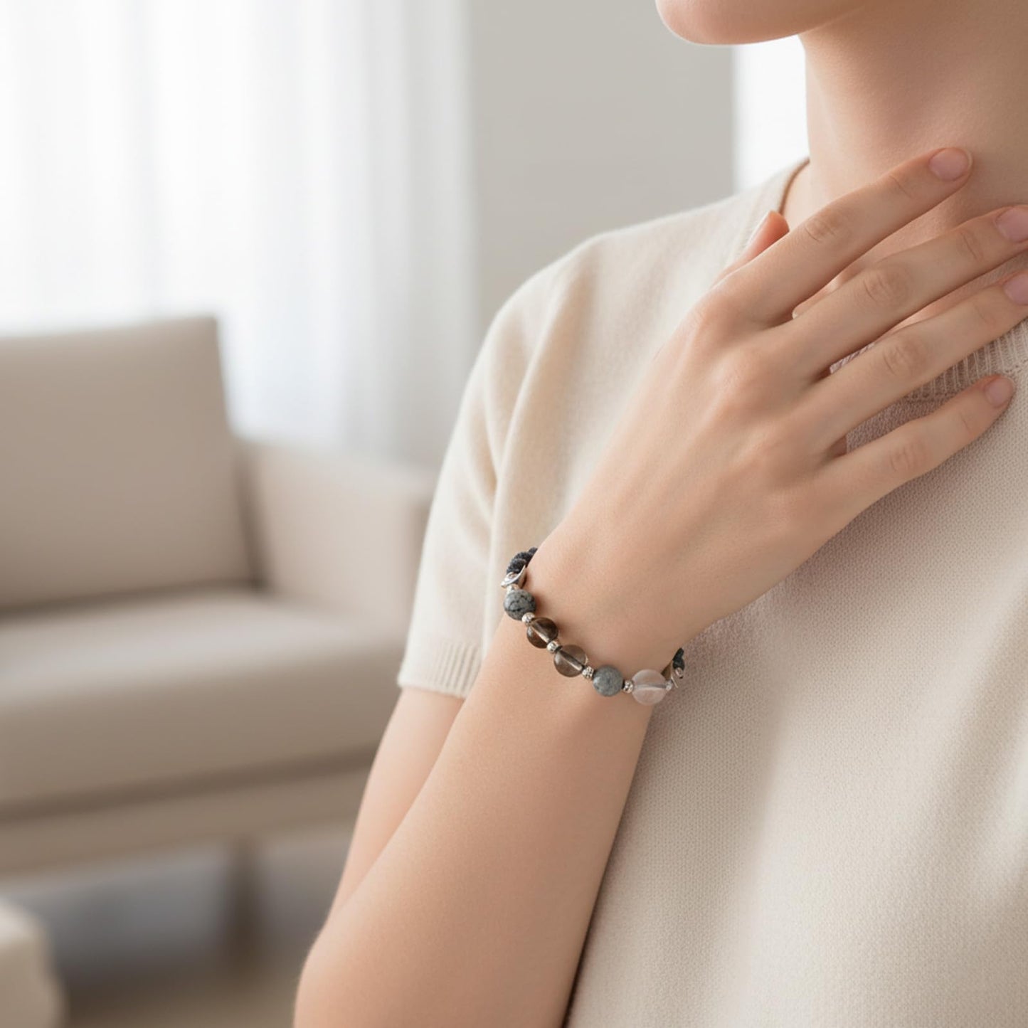 Moon Phase Bracelet for Women Her - Natural Stone Beaded Crystal Healing Bracelet with Cards Moonstone Spiritual Bracelets Jewelry Gifts for Mom Girlfriend Bestie‌ Mothers Day Graduation Birthday