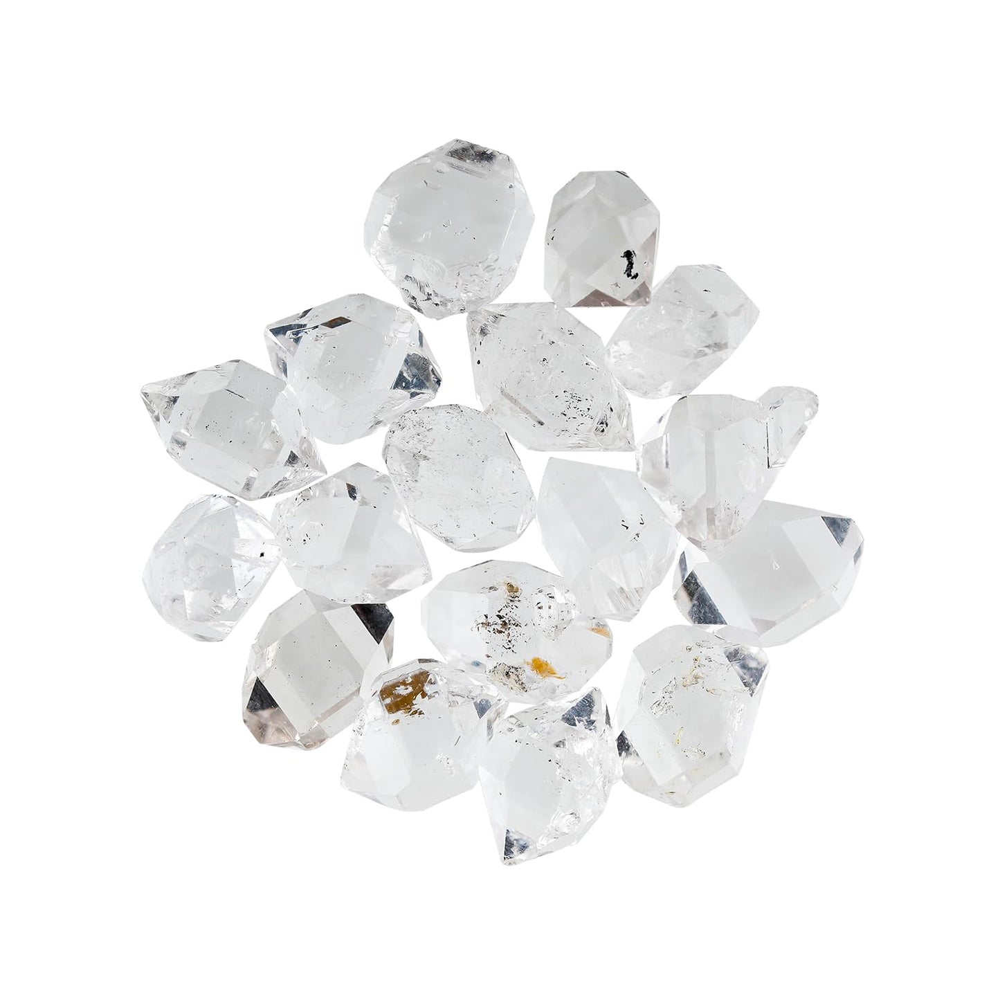 ColouredRocks (25 carats. A++ HERKIMER DIAMOND Crystals, Raw Stones, Rough Gemstones, Jewelry Making Supply, Cabbing, Polishing, Cutting, DIY, Crafts (14-16 pcs.) (5-7 mm.)