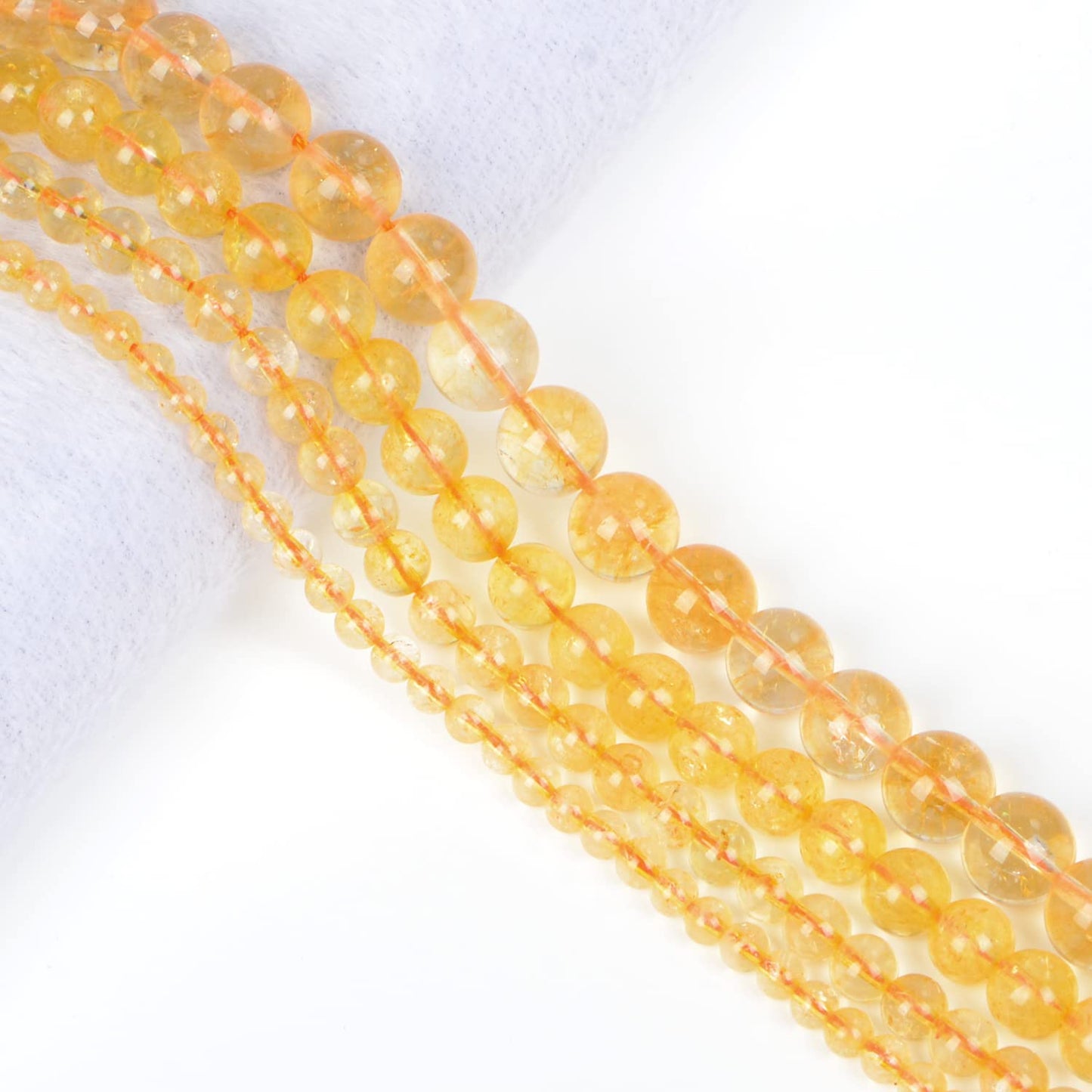 AD Beads Natural Gemstone Round Loose Beads 15" for Bracelet Necklace Earrings Jwelery Making Crafts DIY (6mm, Citrine Crystal)