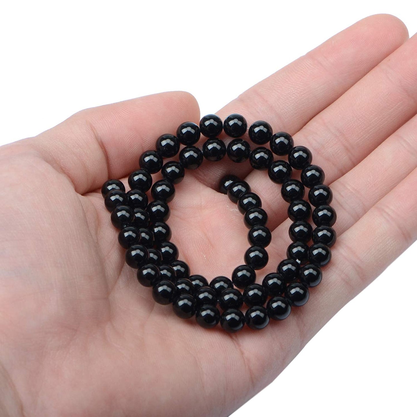 AD Beads Natural Gemstone Round Loose Beads 15" for Bracelet Necklace Earrings Jwelery Making Crafts DIY (4mm, Black Onyx)