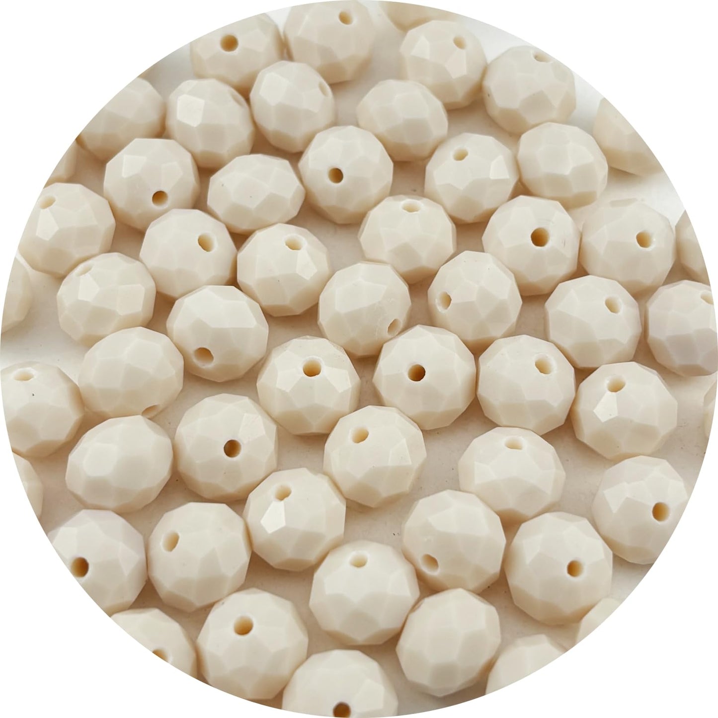 Pinhoollgo 200pcs 6mm Crystal Glass Beads Faceted Rondelle Glass Spacer Beads for Bracelets Necklace Pendants Earrings Key Chains Jewelry Making(Light Beige Porcelain)