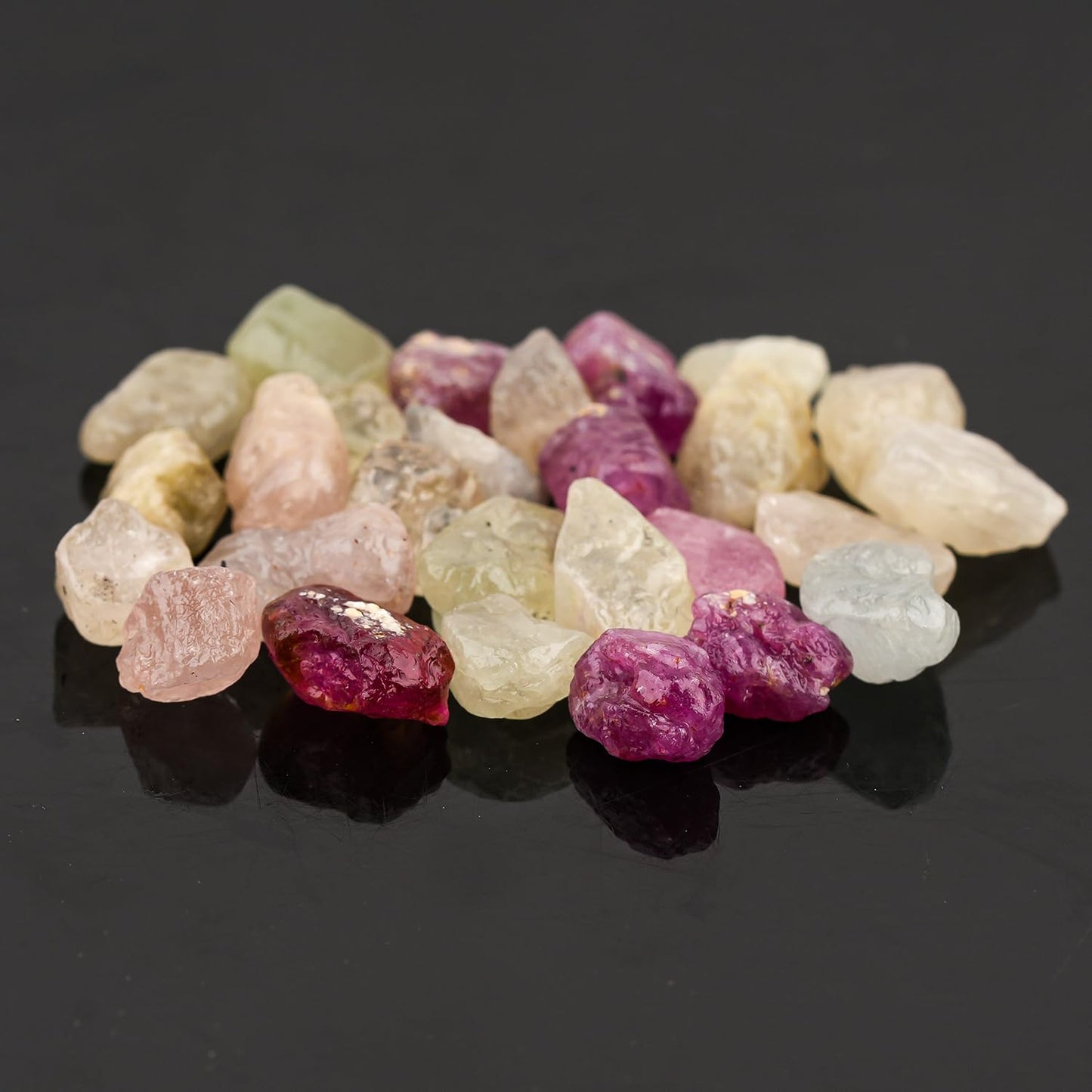 ColouredRocks 100 carats Multi Sapphire Glass-Filled Crystals, Raw Stones, Rough Gemstones, Jewelry Making Supply, Cabbing, Polishing, Cutting, DIY, Crafts (25+pcs) (5-10mm)