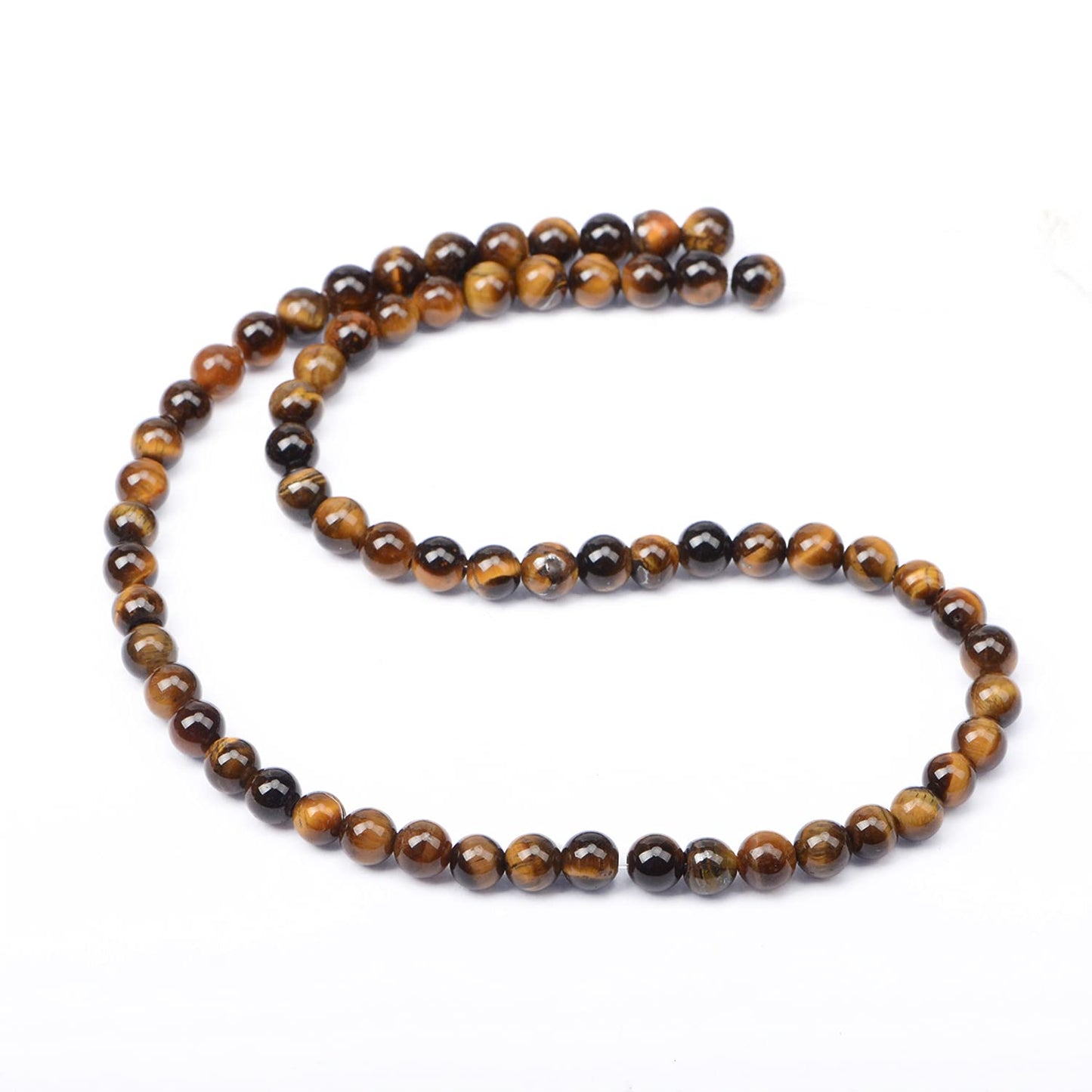 AD Beads Natural Gemstone Round Loose Beads 15" for Bracelet Necklace Earrings Jwelery Making Crafts DIY (4mm, Yellow Tiger Eye)