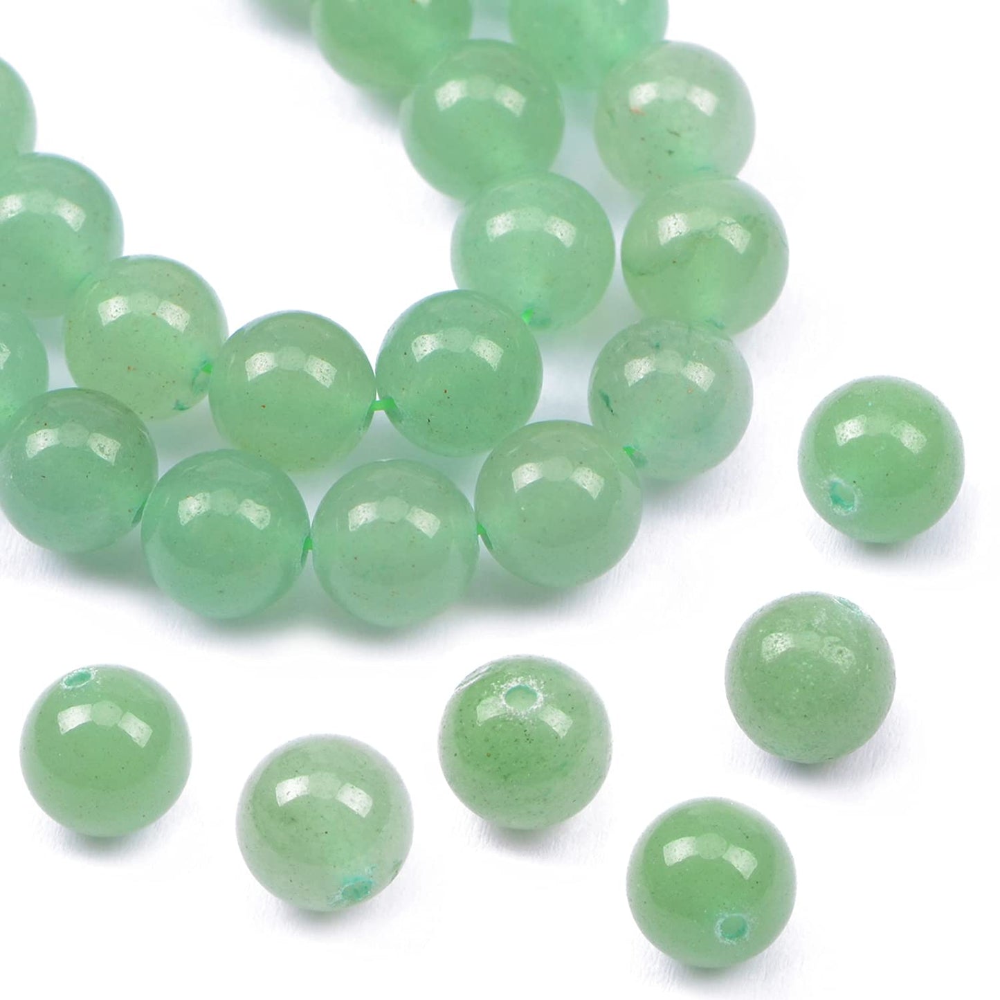AD Beads Natural Gemstone Round Loose Beads 15" for Bracelet Necklace Earrings Jwelery Making Crafts DIY (10mm, Green Aventurine)