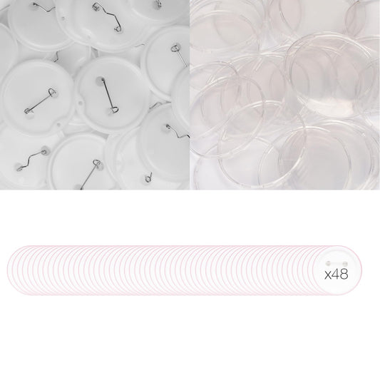 Lymoc 48pcs Button Parts for Badge Maker Machine, 55mm (2.16in) DIY Pin Button for LYMOC Maker Press Machine,Kids Press Badge Punch with Button Parts & Pictures & Circle Cutter