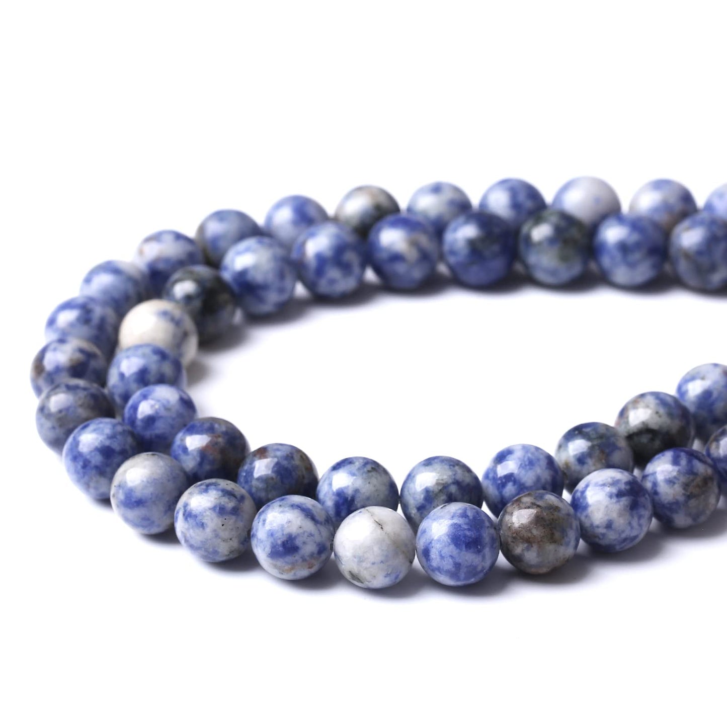 36PCS 10MM Natural Sodalite Beads Round Loose Stone Beads for Jewelry Making DIY Energy Stone Healing Power Bracelet 15"
