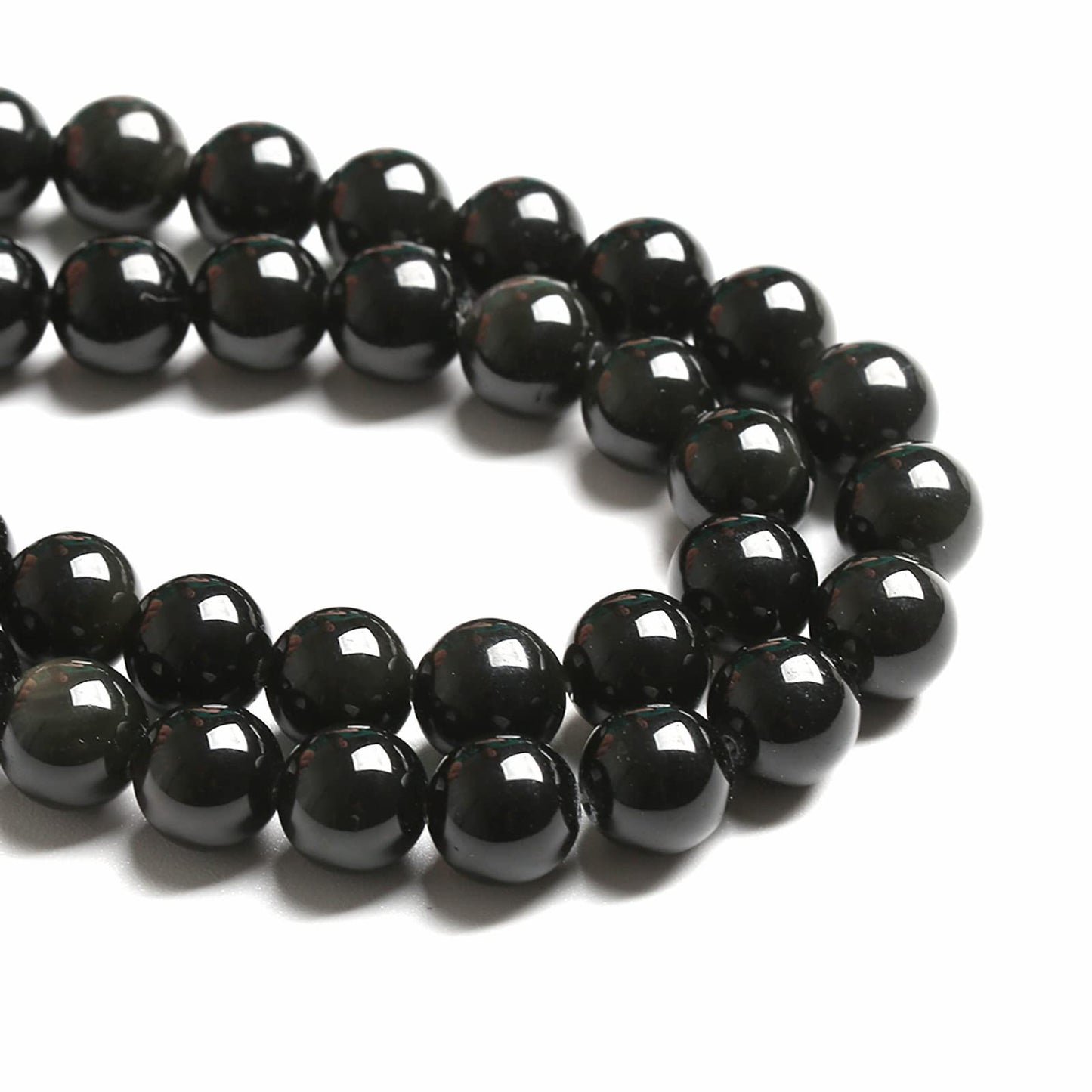 4MM 86PCS Natural Stone Black Obsidian Gemstone Loose Beads for Jewelry Making DIY Bracelet 1 Strand