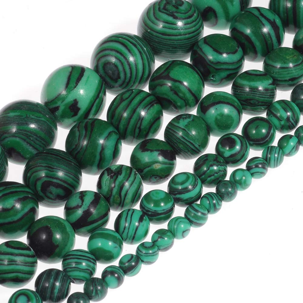Natural Stone Beads 2mm Malachite Gemstone Round Loose Beads Crystal Energy Stone Healing Power for Jewelry Making DIY,1 Strand 15"