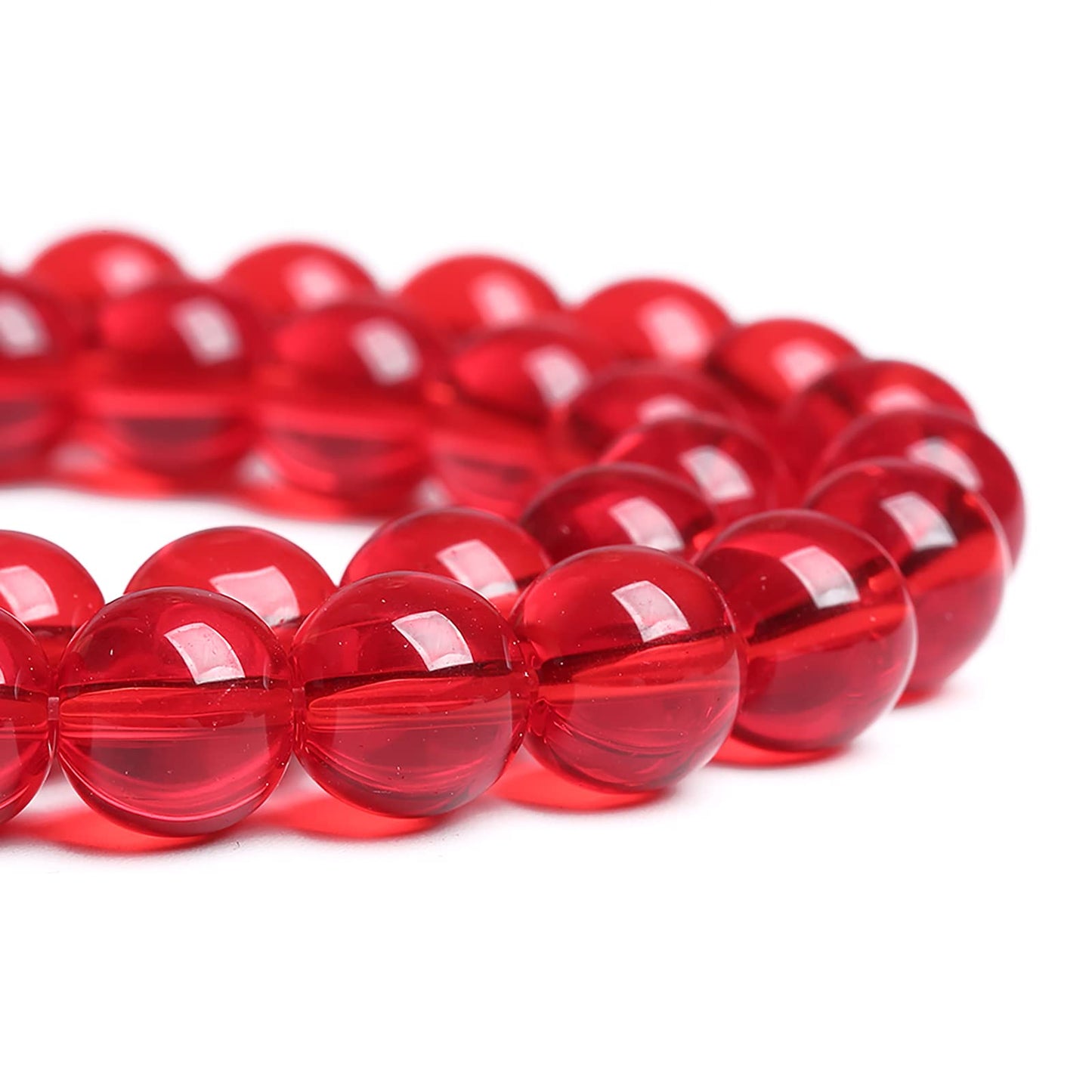 10MM 38PCS Red Garnet Glass Loose Spacer Crystal Beads for Jewelry Making DIY Bracelet