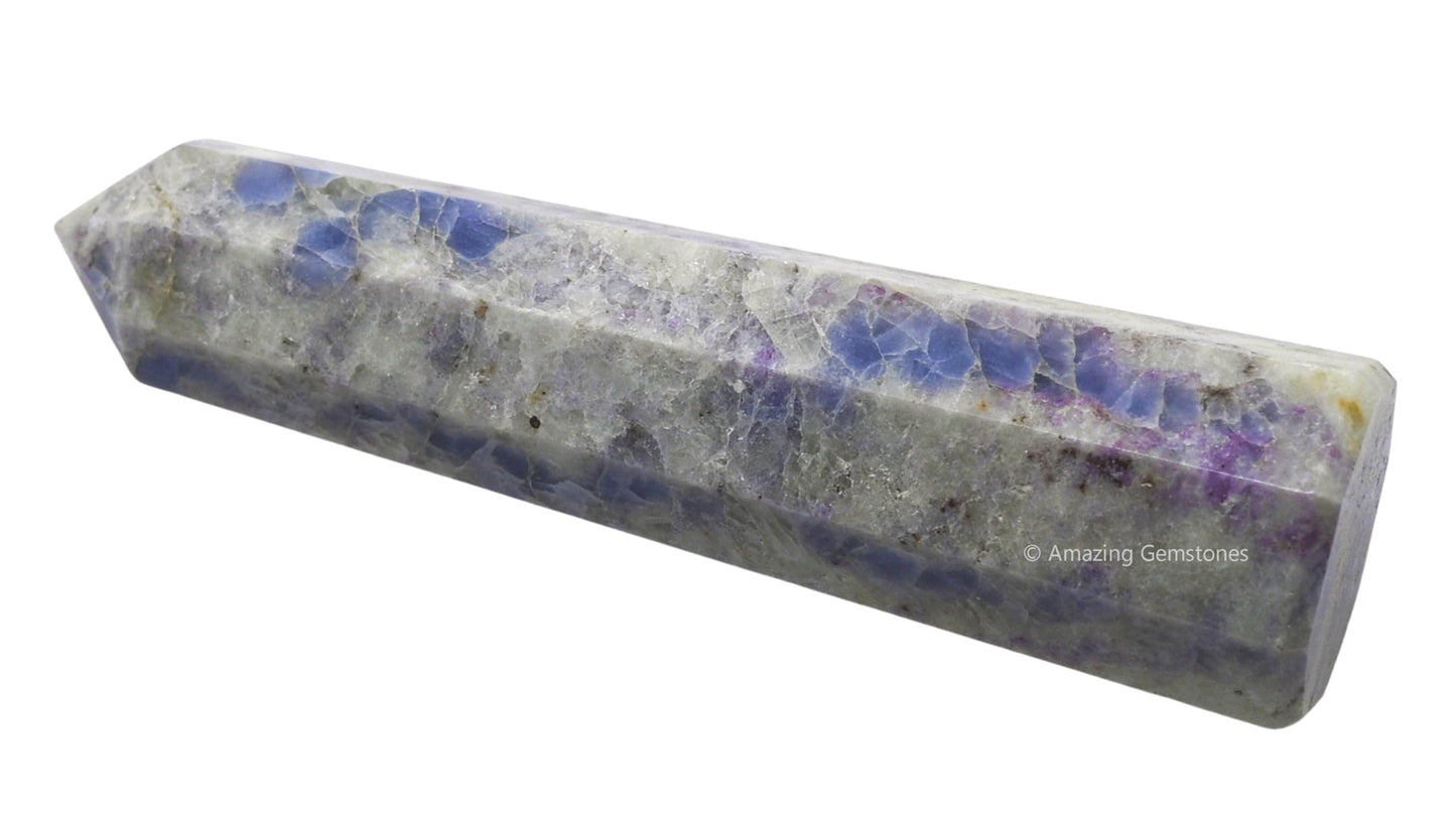 Amazing Gemstone Hackmanite Fluorescent Sodalite Crystal Towers - Natural Healing Crystal Point Obelisk for Reiki Healing and Crystal Grid (3" to 4" INCH)