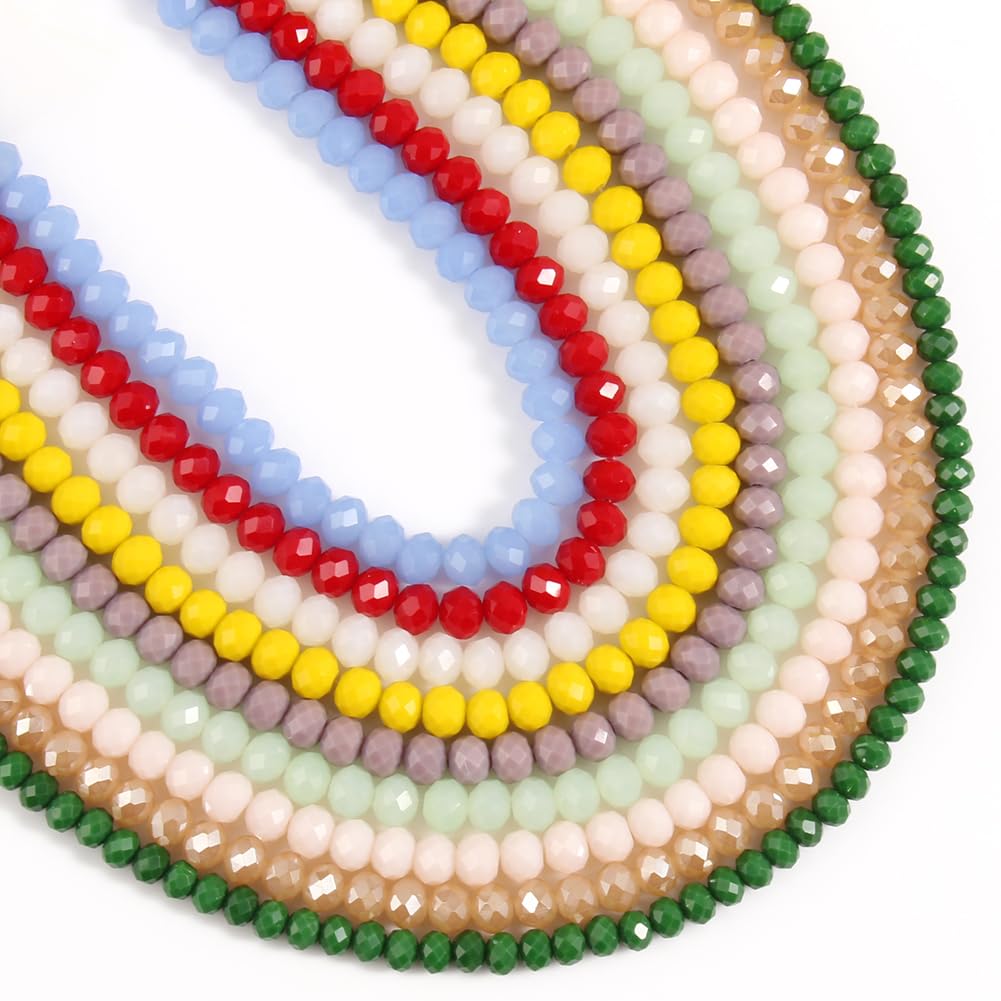 NITOPUPU 1000pcs 4mm Crystal Glass Beads for Jewelry Making Faceted Rondelle Flat Porcelain Beads for Bracelets Necklace Earrings DIY Crafts (Dark Green Porcelain Bead)
