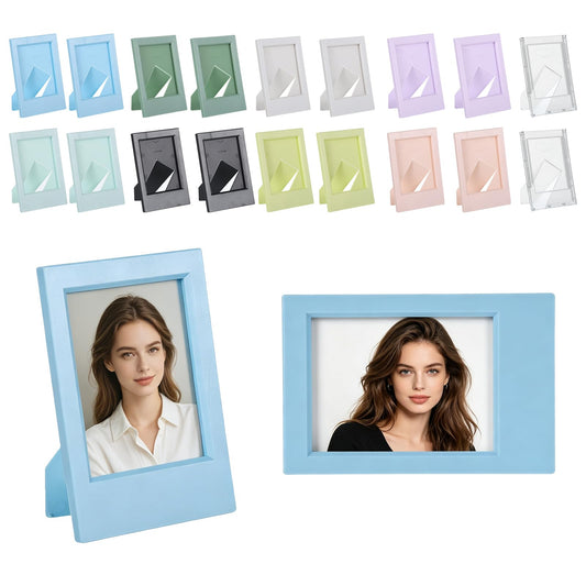 Wopgrty 18 Pack 2x3 Mini Photo Frames Set, 9 Colors Mini Picture Frames with Stand, 3 Inch Polaroid Picture Frame for Living room, Bedroom, Study and Children's Room