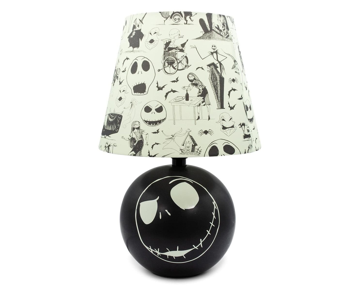 Disney The Nightmare Before Christmas Jack Skellington Table Lamp LED Light | Nightstand Desk Lamp For Bedroom, Living Room | Halloween Home Decor, Tim Burton Gifts And Collectibles | 14 Inches Tall