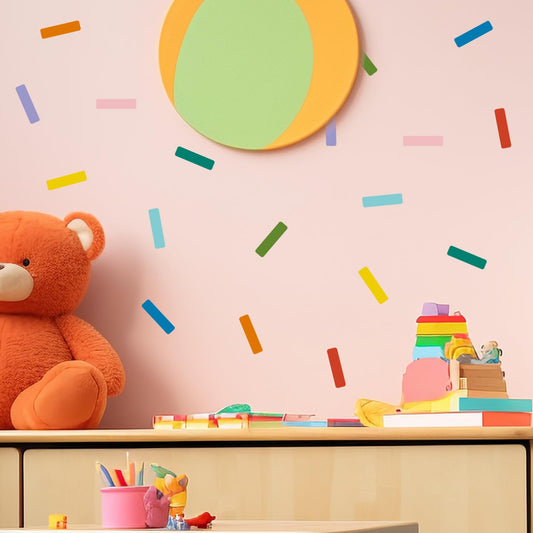 RoyoLam 180pcs Colorful Sprinkle Confetti Nursery Wall Decals DIY Wall Stickers for Kid Baby Opaque Removable Peel and Stick Wall Art Decor Decoration for Classroom Living Room Playroom