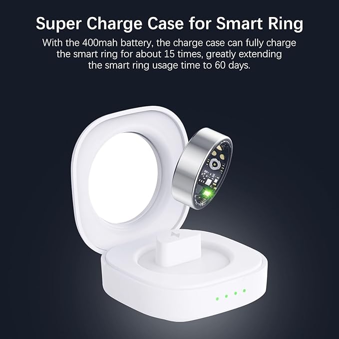 Smart Health Rings for Women Men, Fitness Tracker with Heart Rate, Blood Oxygen, HRV, Sleep Tracker, Step Tracker, No Subscription Fee, IP68 Waterproof Smart Ring for iphone & Android (Silver 8#)