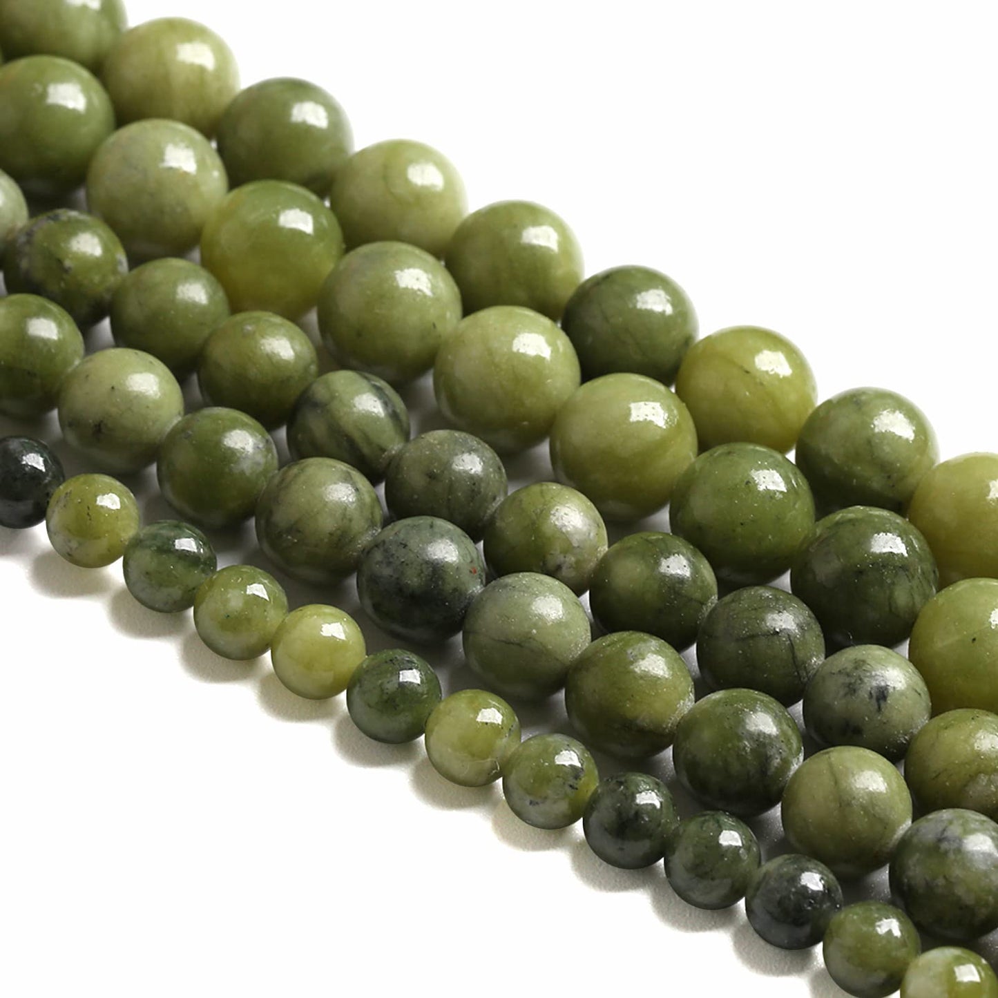 90PCS 8MM Natural Stone Chinese Green Jade Loose Beads for Jewelry Making DIY Bracelet Necklace