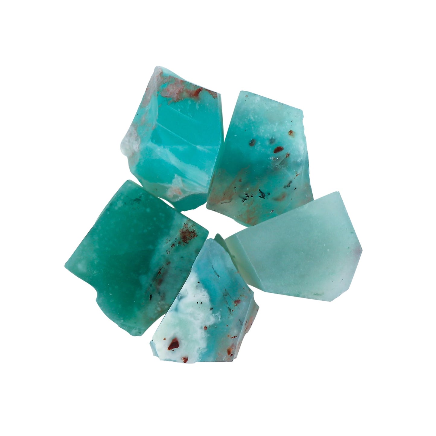 CRYSTALINES 5pcs, Natural Raw Aquaprase Gemstone, Wholesale Assorted Rough Crystals, DIY Crafts-Jewelry Making, Bulk Loose Stones Supplies, Wire Wrapping, Birthstone, Gem Collection
