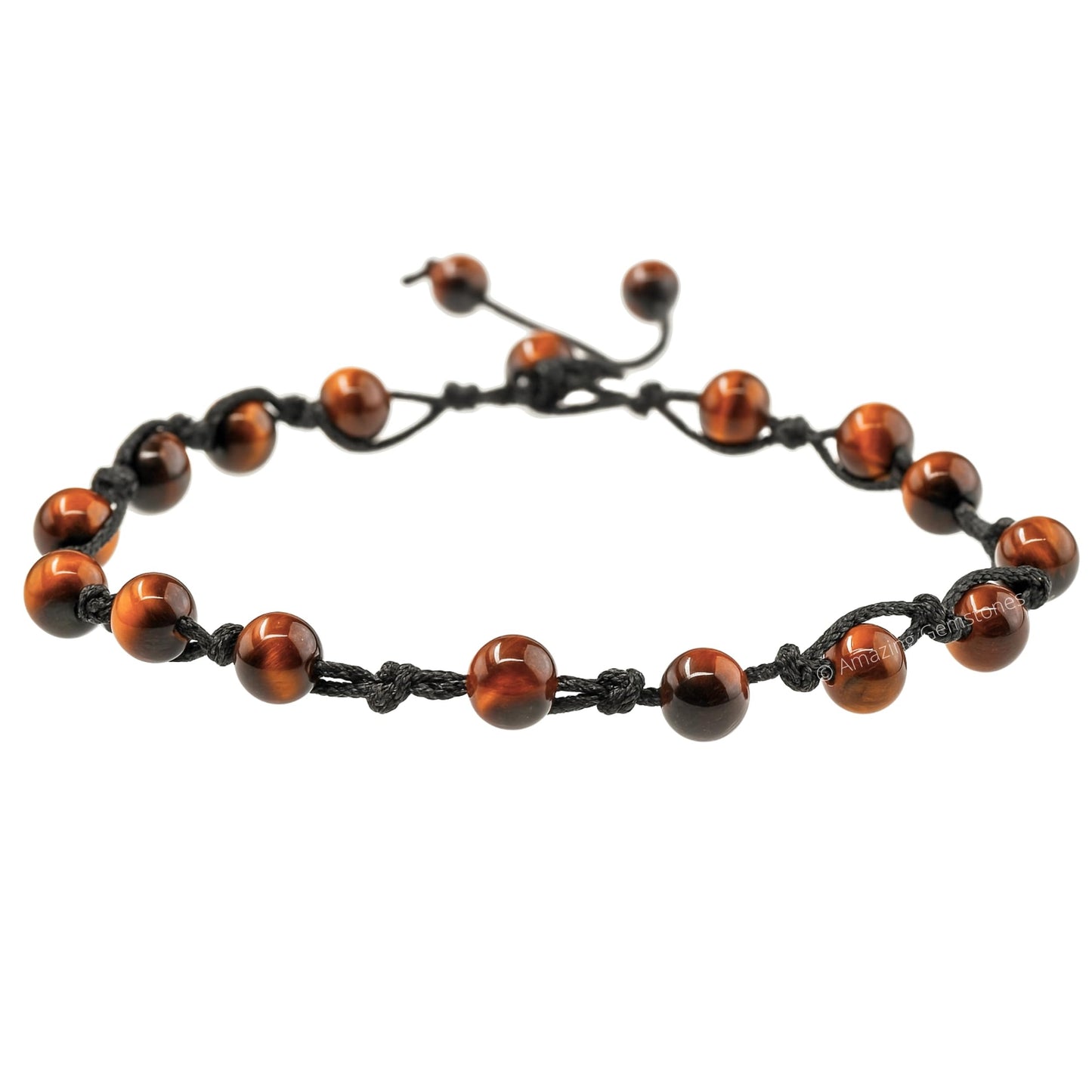 Amazing Gemstone Red Tiger Eye Anklet Ankle Bracelets for Women - Waterproof Beaded Healing Crystal Anklets, Plus Size Chakra Gemstone Bead Anklet (Stretchy Adjustable - Hand Knotted)