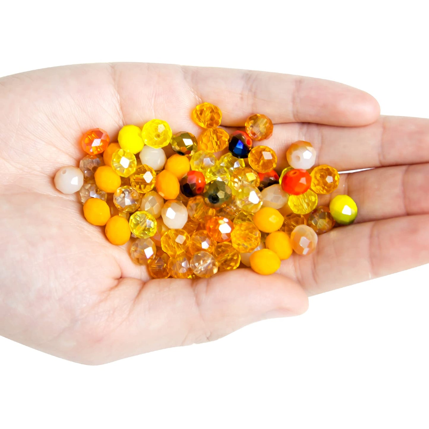 Niziky 500PCS 4MM Yellow Round Crystal Glass Loose Beads for Jewelry Making