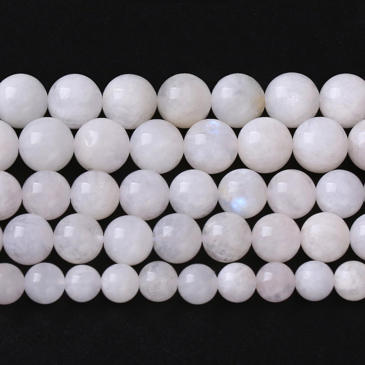 10MM 38PCS Natural Stone White Moonstone Gemstone Semi Precious Beads for Jewelry Making DIY Bracelet