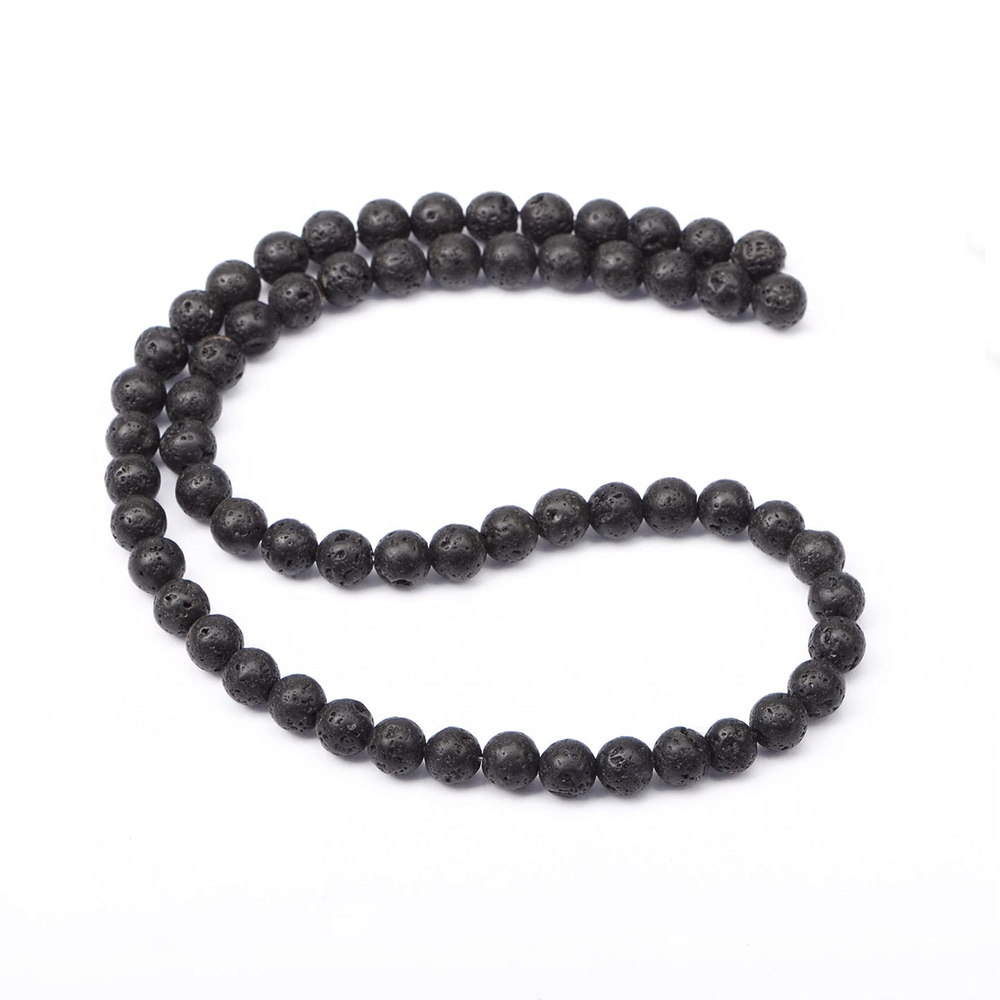 AD Beads Natural Gemstone Round Loose Beads 15" for Bracelet Necklace Earrings Jwelery Making Crafts DIY (4mm, Black Lava Stone)