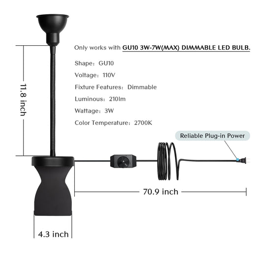 Solfres Patented Innovative Design Headboard Reading Light. No Drilling Golden Book Light for Bedtime Reading. Dimmable LED Book Reading Lamp with Bulb. Movable & Flexible, Black