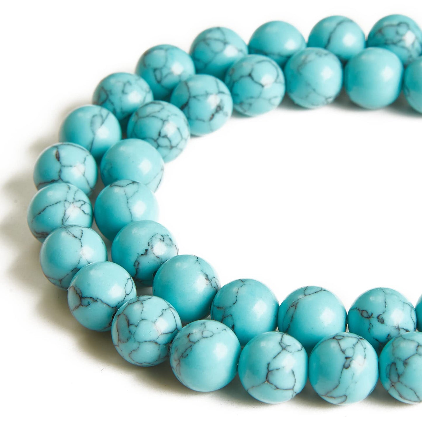 100pcs 10mm Blue Turquoise Beads Natural Gemstone Beads Round Loose Beads for Jewelry Making
