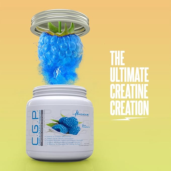 Metabolic Nutrition, CGP, Creatine Glycerol Phosphate, 100% Micronized Creatine Powder, Pre Intra Post Workout Supplement, Unflavored, 400 Grams