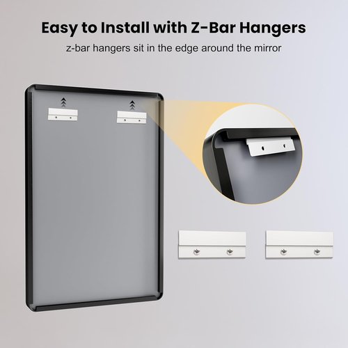 LOAAO Black Metal Framed Bathroom Mirror - Large Rounded Rectangle, Anti-Rust, 48x36 Inch, Versatile Hanging Options