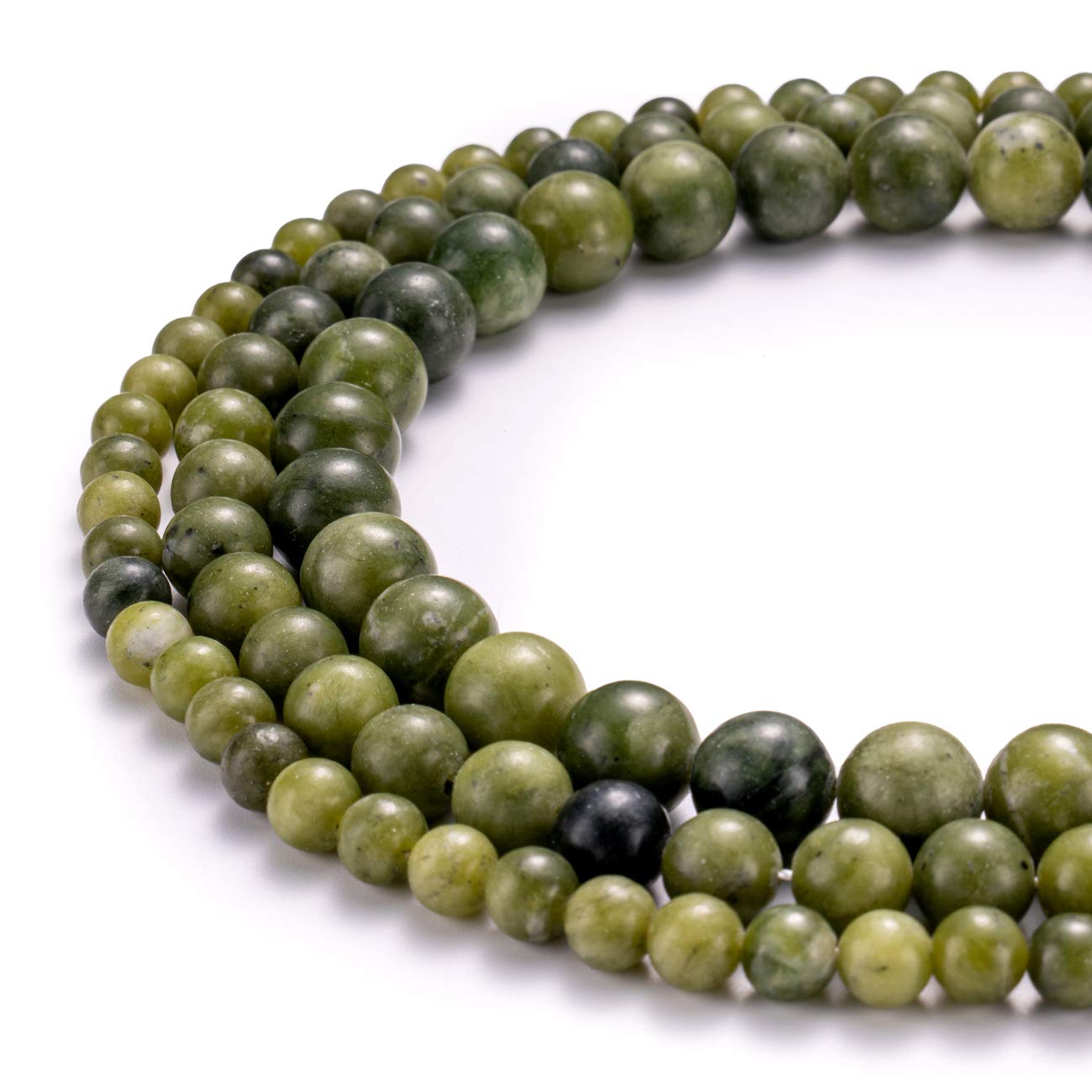 BEADIA Taiwan Green Jade Natural Stone Round Loose Semi Gemstone Beads for Jewelry Making 6MM 61PCS