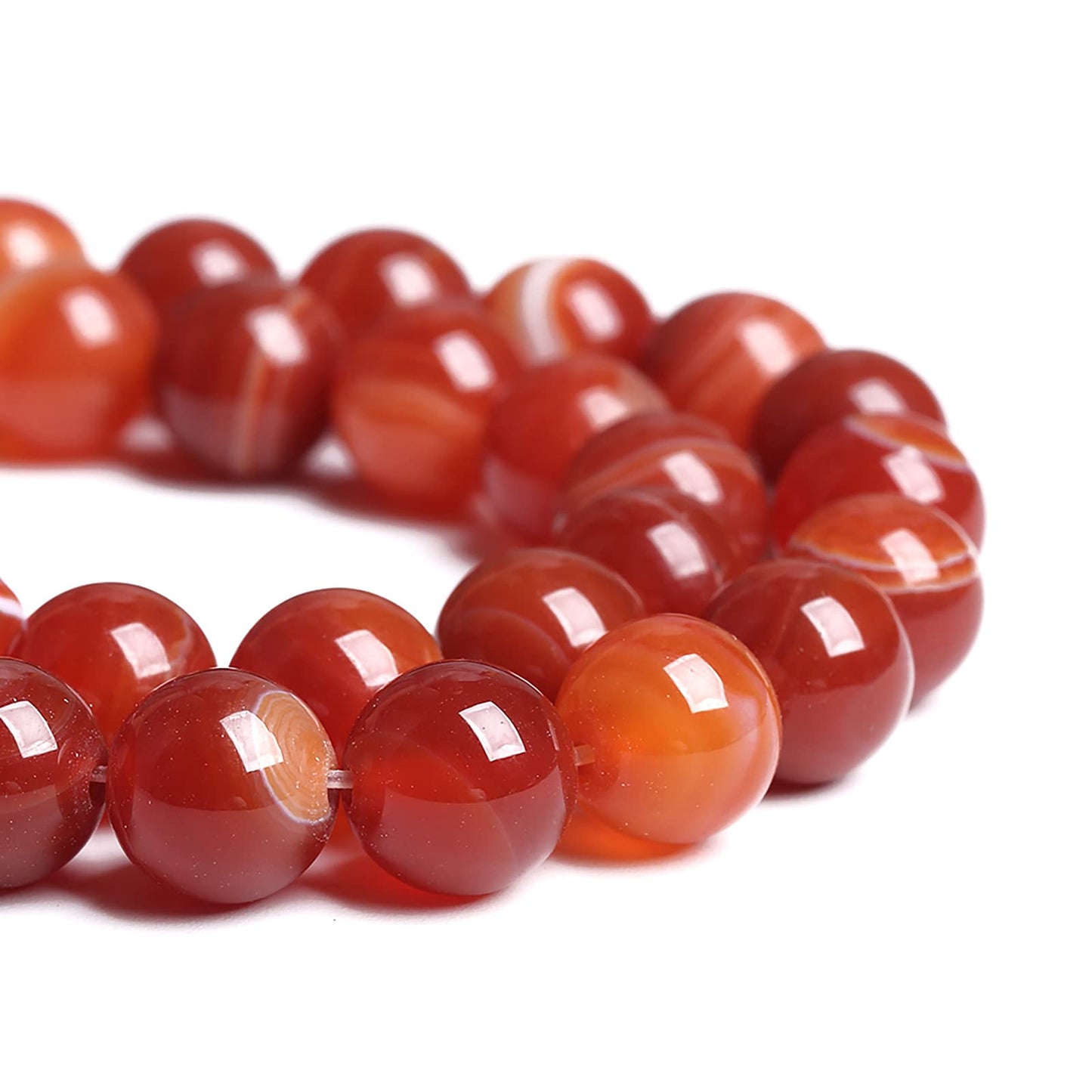 8MM 45PCS Natural Stone Red Agate Onyx Loose Beads for Jewelry Making DIY Bracelet Necklace