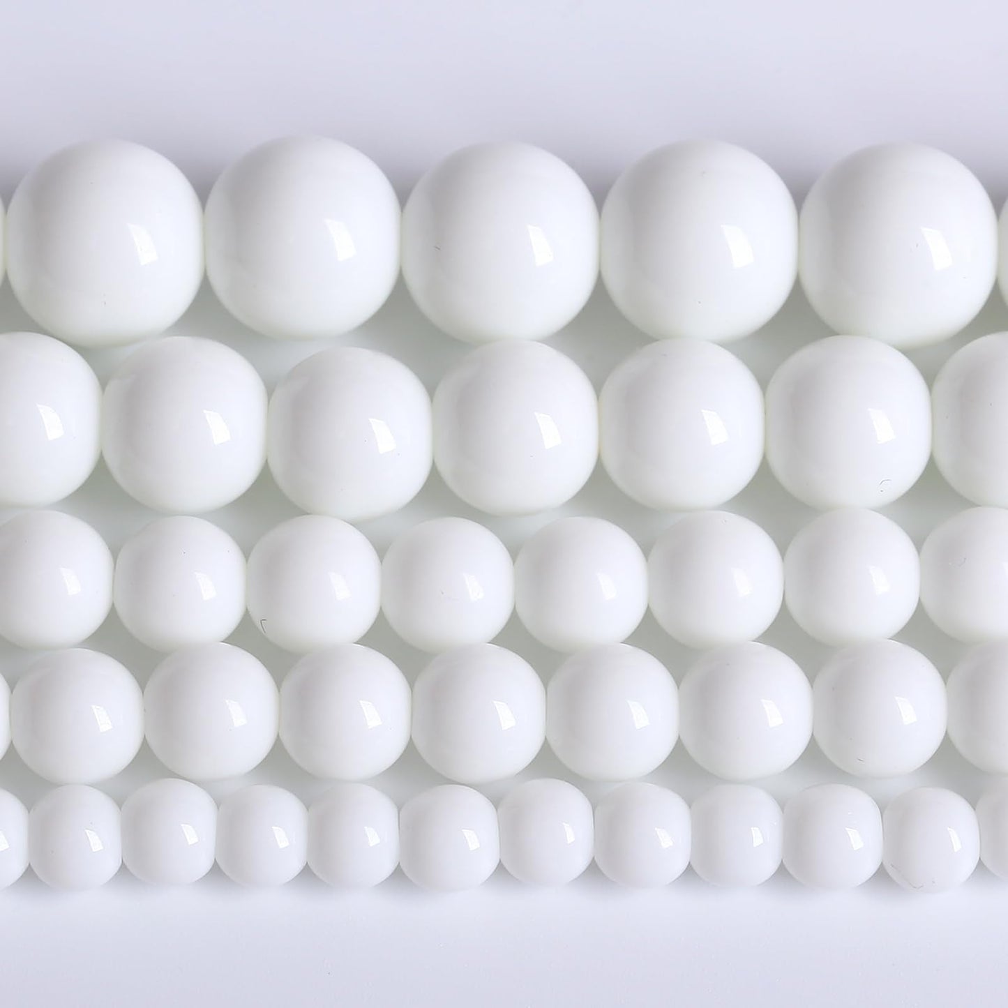 4MM Natural Stone White Porcelain Agate Beads Round Loose Stone Beads for Jewelry and Bracelets Making 180pcs 2 Strands 32"
