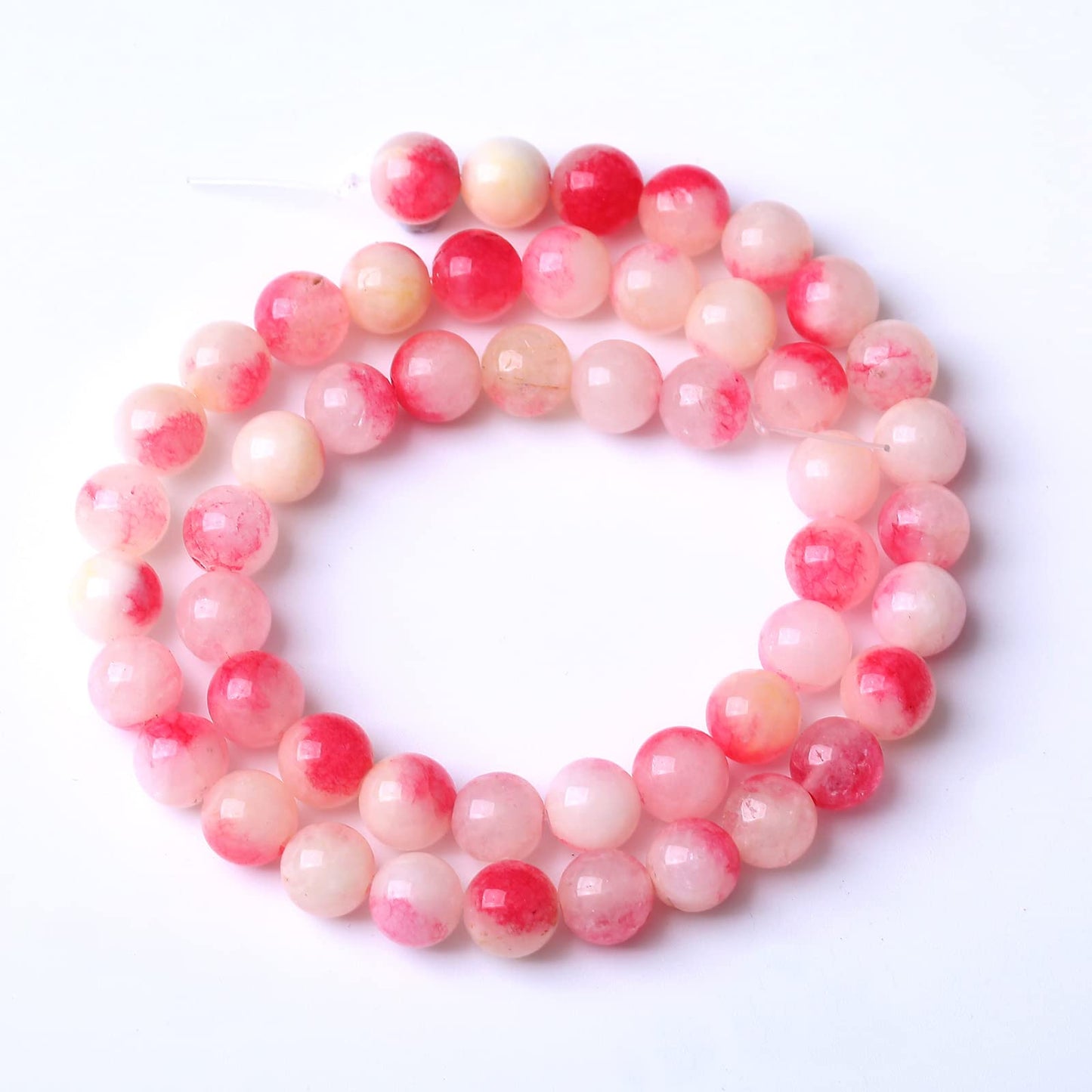 6MM 60PCS Pink Tourmaline Jade Stone Beads for Jewelry Making DIY Bracelet Necklace 15"