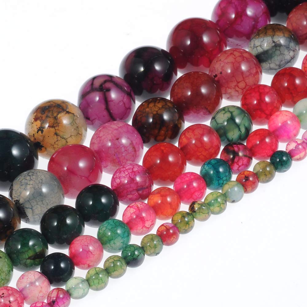 Stone Beads 12mm Multi-Color Tourmaline Gemstone Round Loose Beads Crystal Energy Stone Healing Power for Jewelry Making DIY,1 Strand 15"