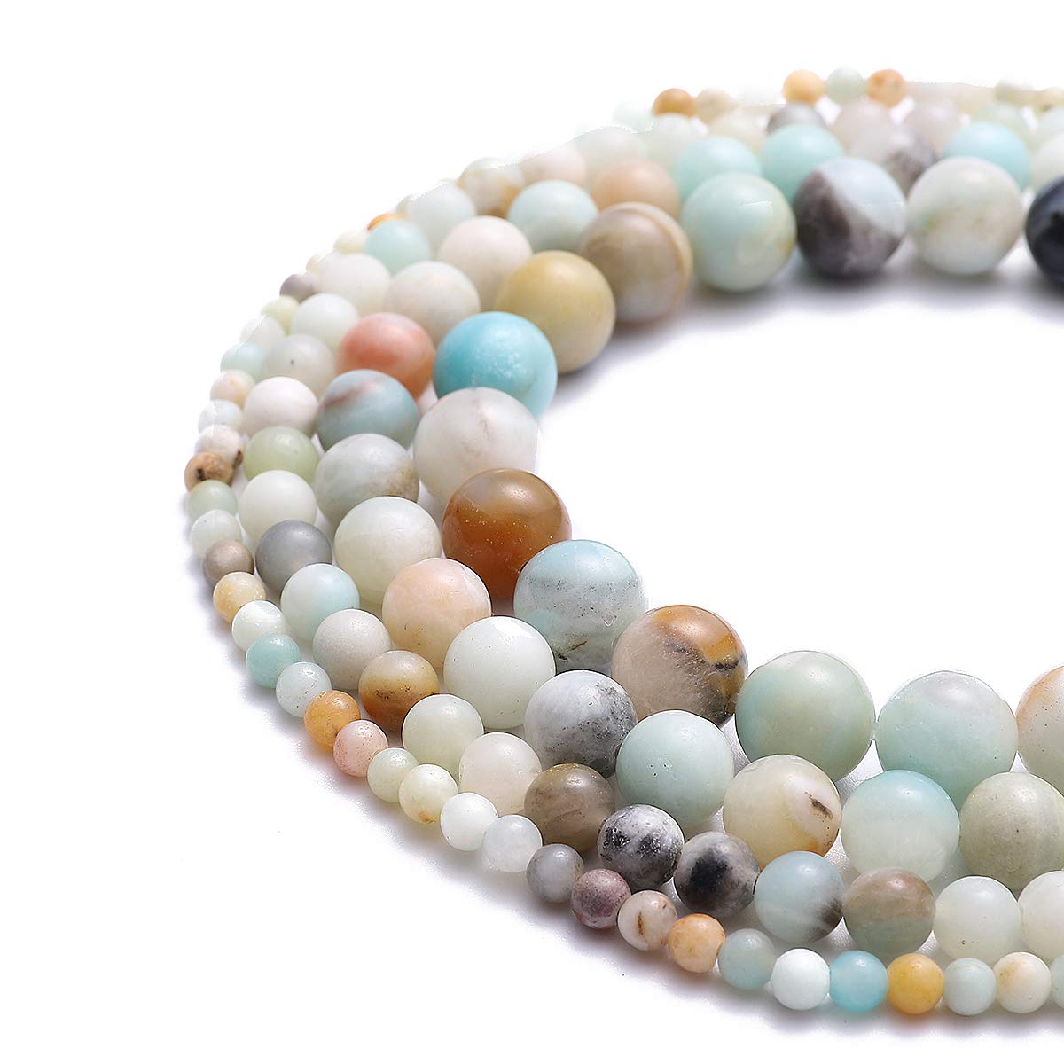BEADIA Natural Amazonite Jade Stone Round Loose Semi Gemstone Beads for Jewelry Making 4MM 89PCS