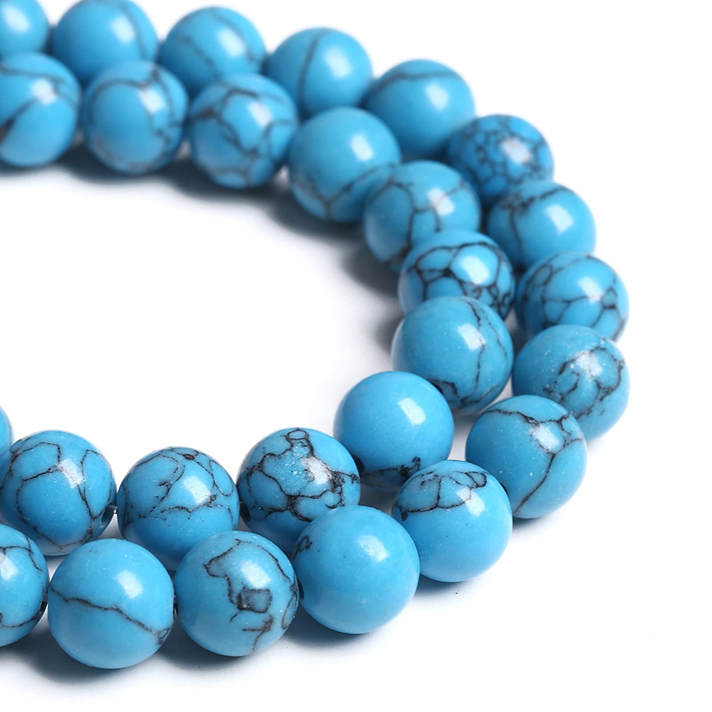 6MM 60PCS Blue Turquoise Spacer Loose Beads for Jewelry Making DIY Bracelet Necklace