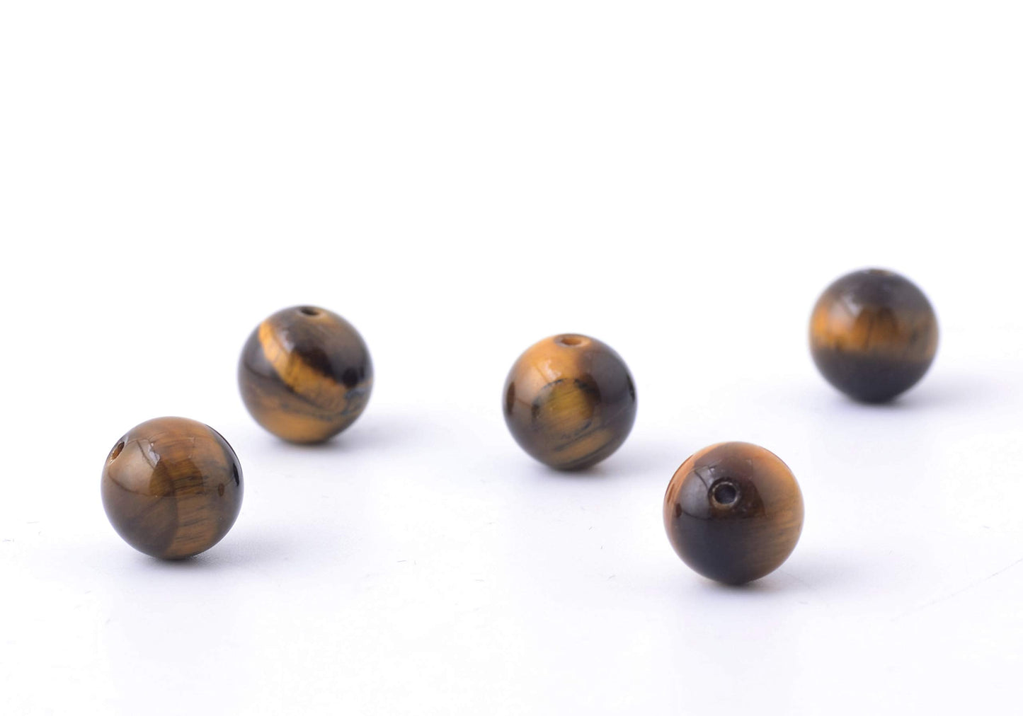Natural Stone Beads 100pcs 6mm Tiger Eye Round Genuine Real Stone Beading Loose Gemstone Hole Size 1mm DIY Smooth Beads for Bracelet Necklace Earrings Jewelry Making (Tiger Eye, 6mm)