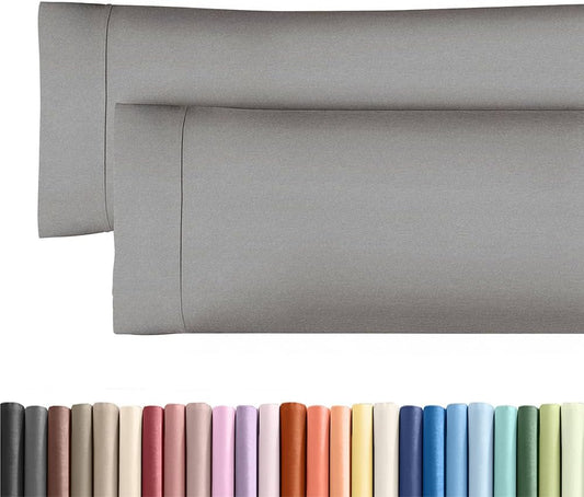 Skiennix Body Pillowcases Set of 2 | 20x54 Soft Covers for Side Sleepers - Comfy, Wrinkle-Free, Machine Washable in Heathered Grey