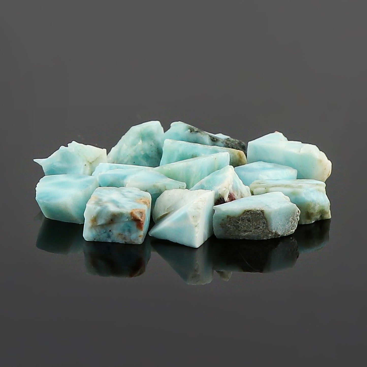 CRYSTALINES (50cts) (14-16pcs) Natural Raw Sky Blue Larimar Gemstones, Wholesale Rough Stones Supplies, DIY-Crafts Jewelry Making, Healing Wicca Crystals, Wire Wrapping, Gem Collection