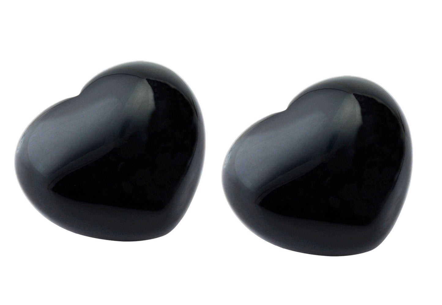 rockcloud Healing Crystal Black Obsidian Heart Love Carved Palm Worry Stone Chakra Reiki Balancing(Pack of 2)