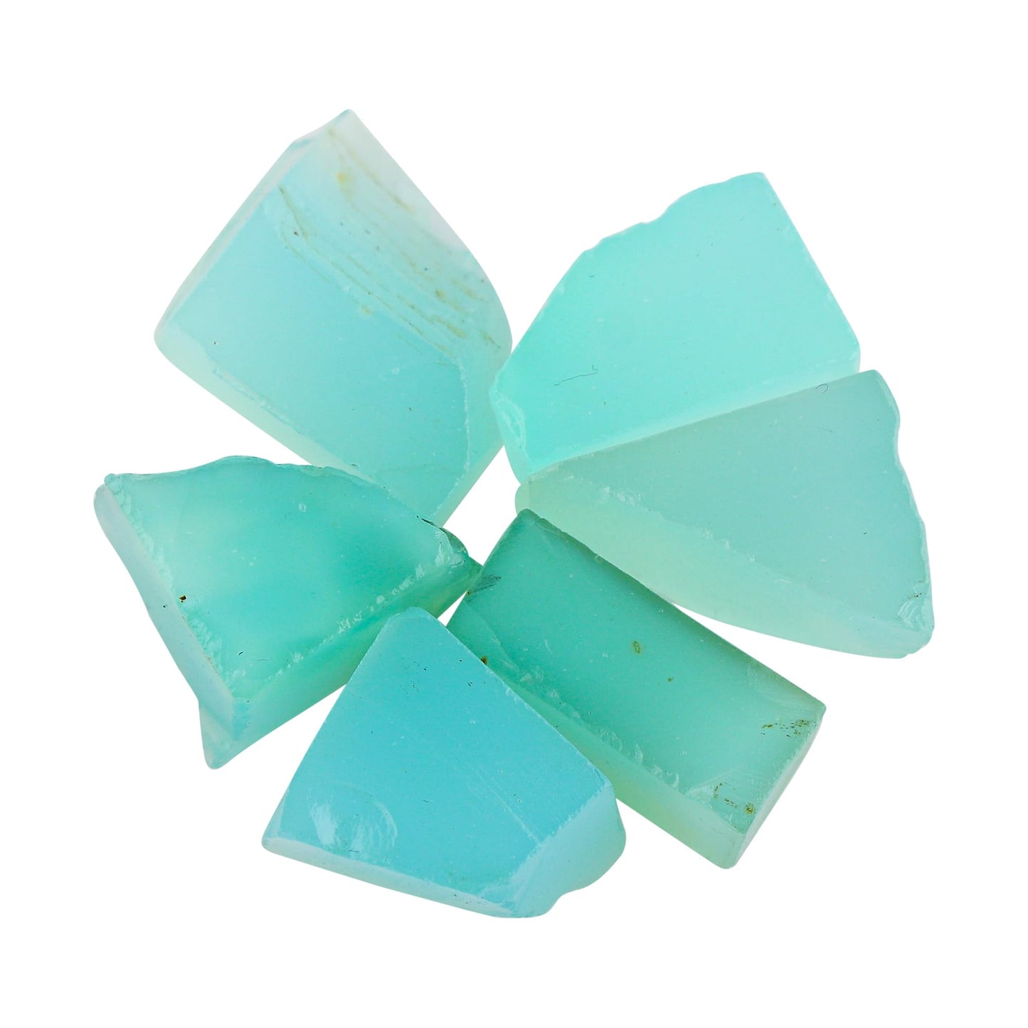CRYSTALINES 50cts, Wholesale Natural Raw Aqua Chalcedony Gemstone, Rough Stone Lot, Bulk Loose Supplies for Jewelry Making, Chakra Healing Crystals, DIY Crafts, Gem Collection, 6 to 8pcs