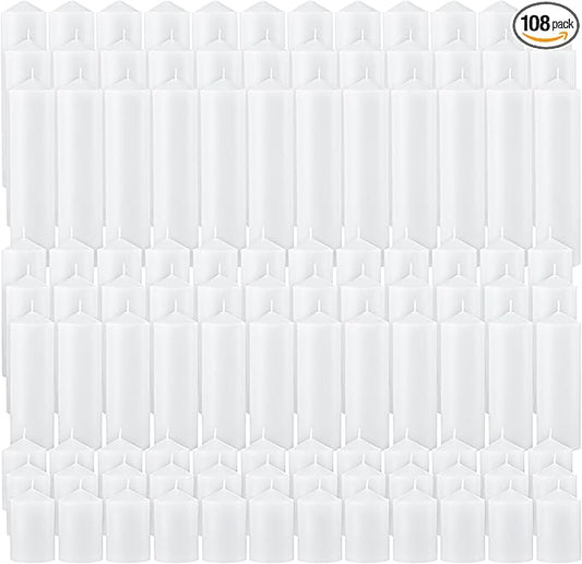 MTLEE 108 Pcs Pillar Candles Bulk Set of 3 Long Burning Wax Pillar Candles 2 in x 3, 6, 8 Inch Dripless Unscented Smokeless Candles for Wedding Party Spa Lantern Fireplace Home